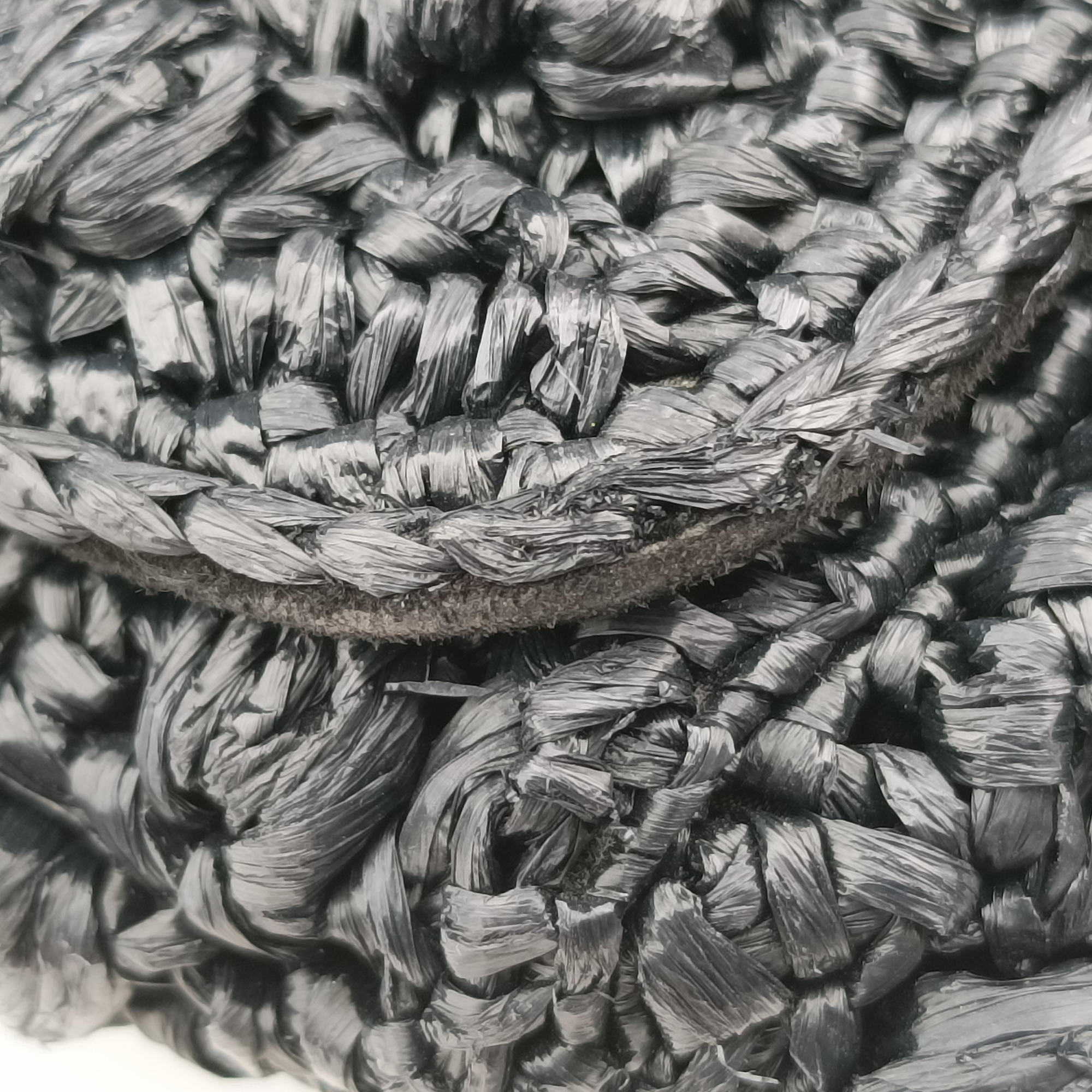Sicily Black Crocheted raffia × calfskin  シシリー ブラック フィア クロシェ× カーフスキン 