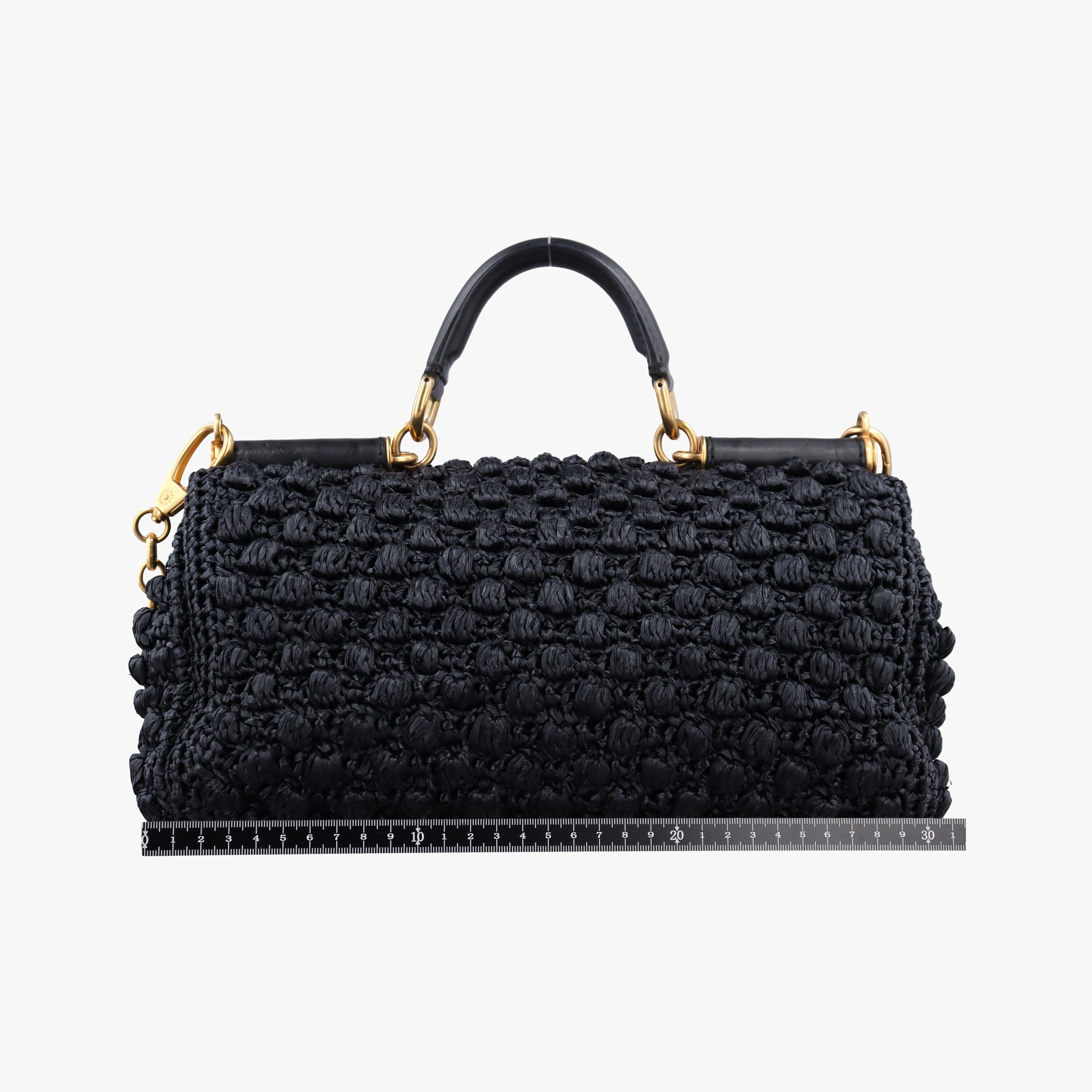 Sicily Black Crocheted raffia × calfskin  シシリー ブラック フィア クロシェ× カーフスキン 