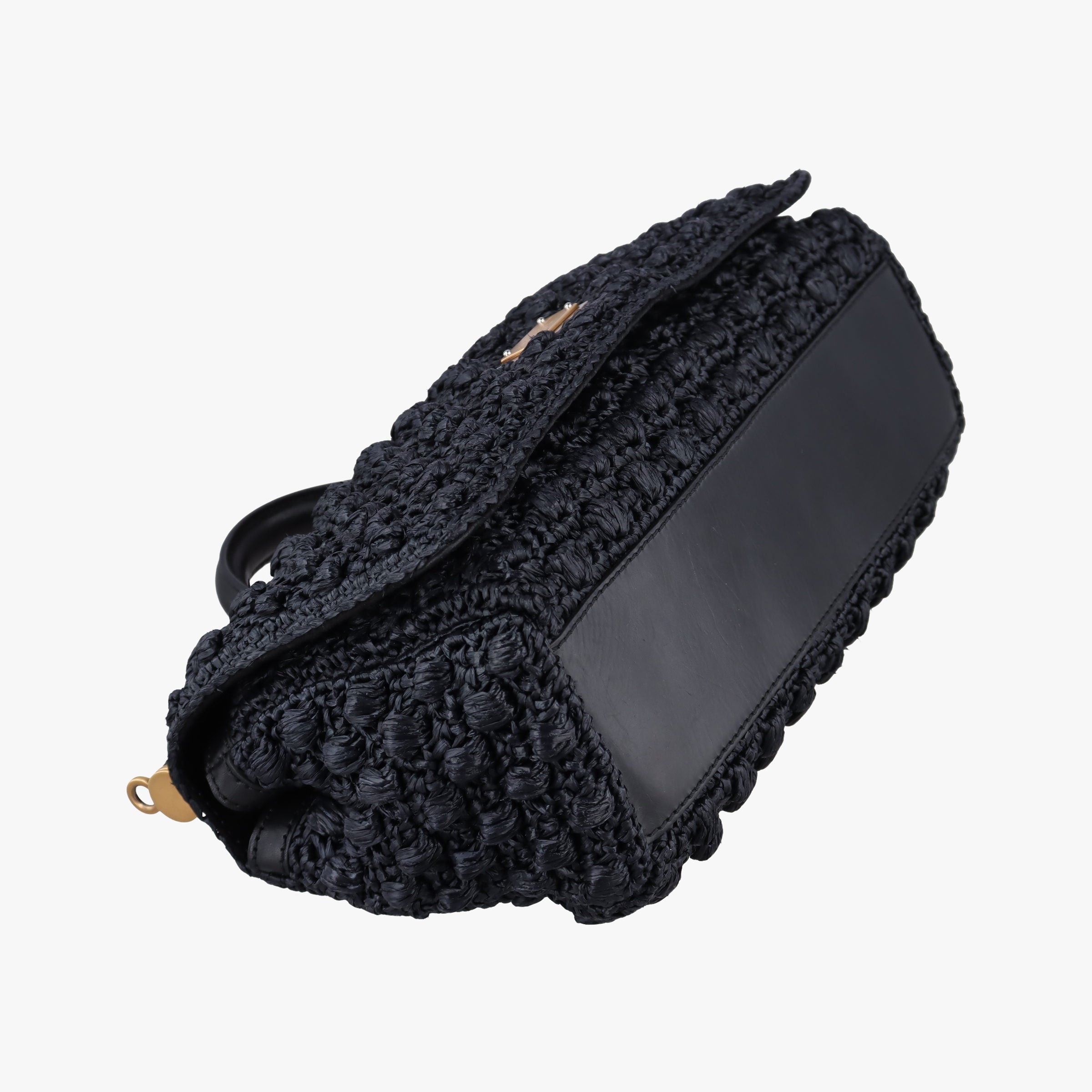 Sicily Black Crocheted raffia × calfskin  シシリー ブラック フィア クロシェ× カーフスキン 