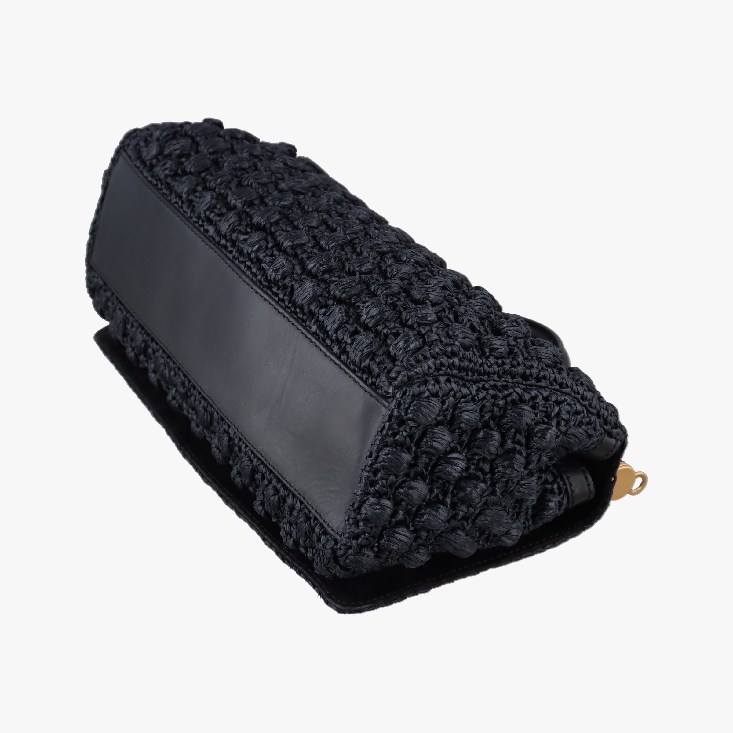 Sicily Black Crocheted raffia × calfskin  シシリー ブラック フィア クロシェ× カーフスキン 
