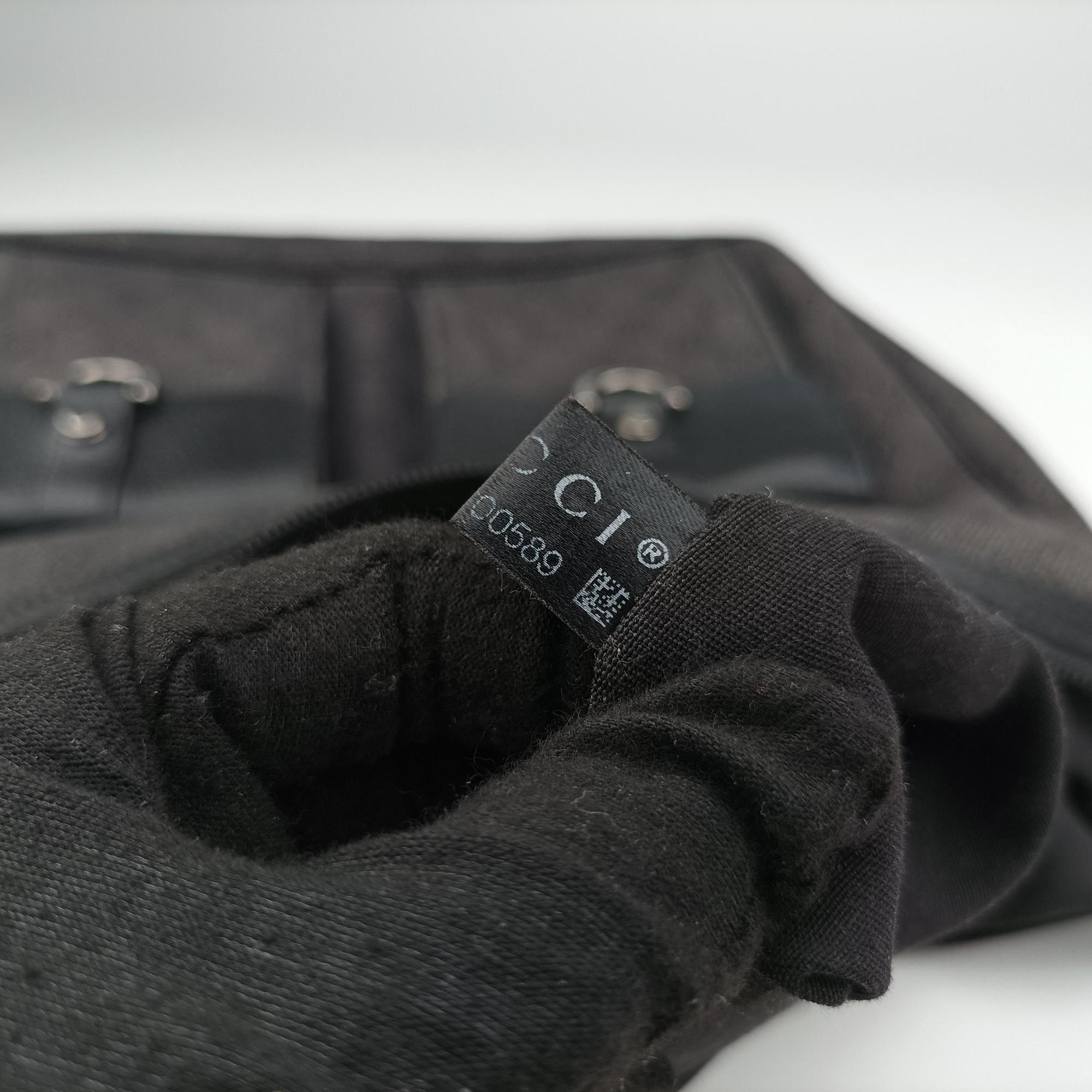 Abbey Hobo Black canvas 293581 Lot number unknownアビー ホーボー ブラック キャンバス 293581 製番不明