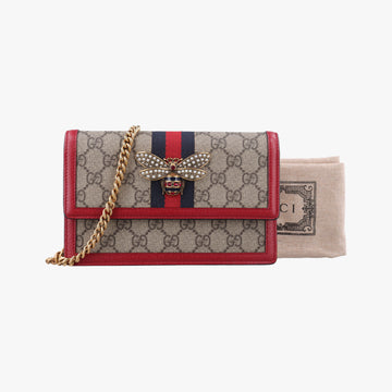 Queen Margaret beige×red×multi PVC coated canvas×Leather 476079 クィーンマーガレット ベージュ×レッド×マルチ PVCコーティングキャンバス×レザー 476079 