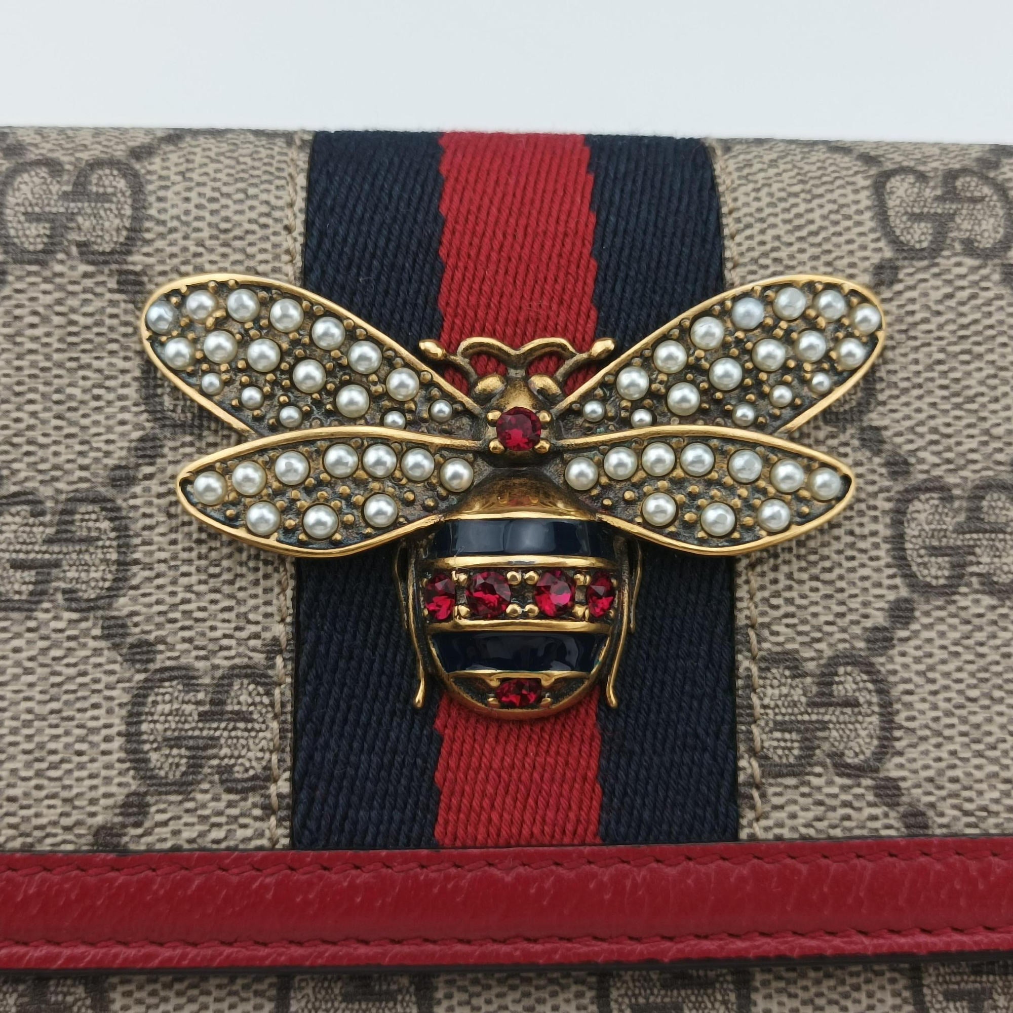 Queen Margaret beige×red×multi PVC coated canvas×Leather 476079 クィーンマーガレット ベージュ×レッド×マルチ PVCコーティングキャンバス×レザー 476079 