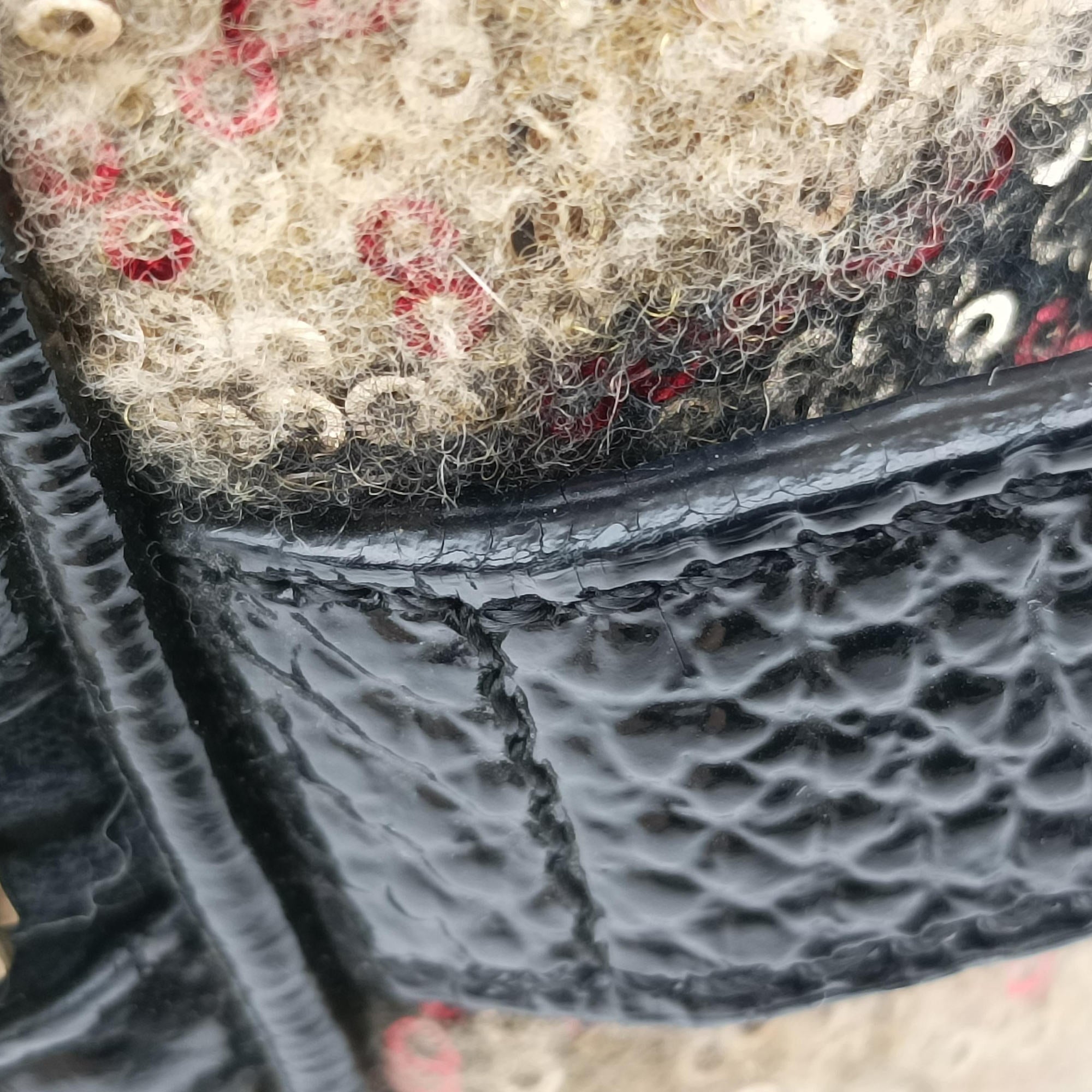 Forever Bauletto Multicolor Sequin-embellished wool striped fabric × patent 8BL068 2305/8BL068 ZGE/089フォーエバー バウレット マルチカラー スパンコール刺繍 ウールファブリック × パテント 8BL068 2305/8BL068 ZGE/089