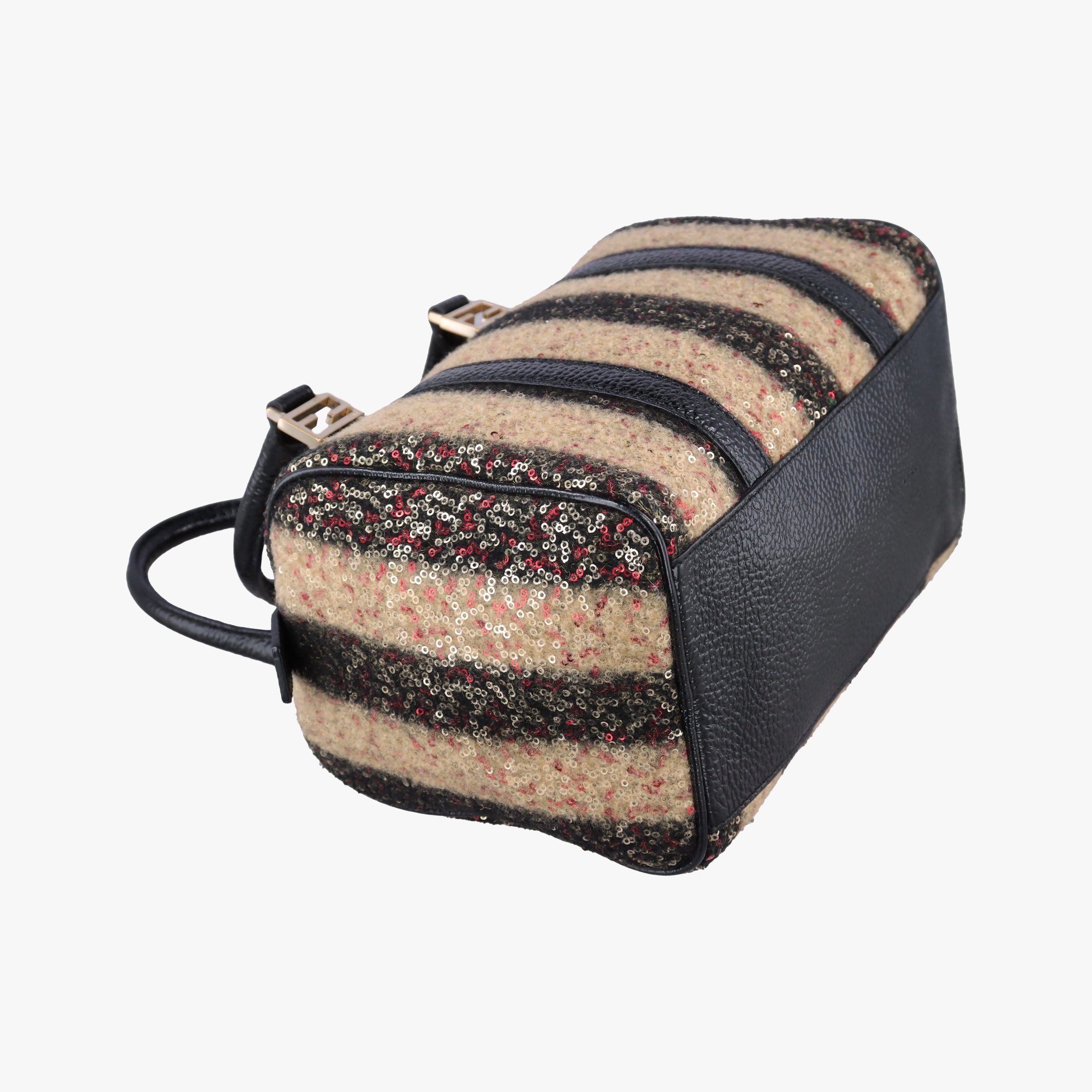 Forever Bauletto Multicolor Sequin-embellished wool striped fabric × patent 8BL068 2305/8BL068 ZGE/089フォーエバー バウレット マルチカラー スパンコール刺繍 ウールファブリック × パテント 8BL068 2305/8BL068 ZGE/089