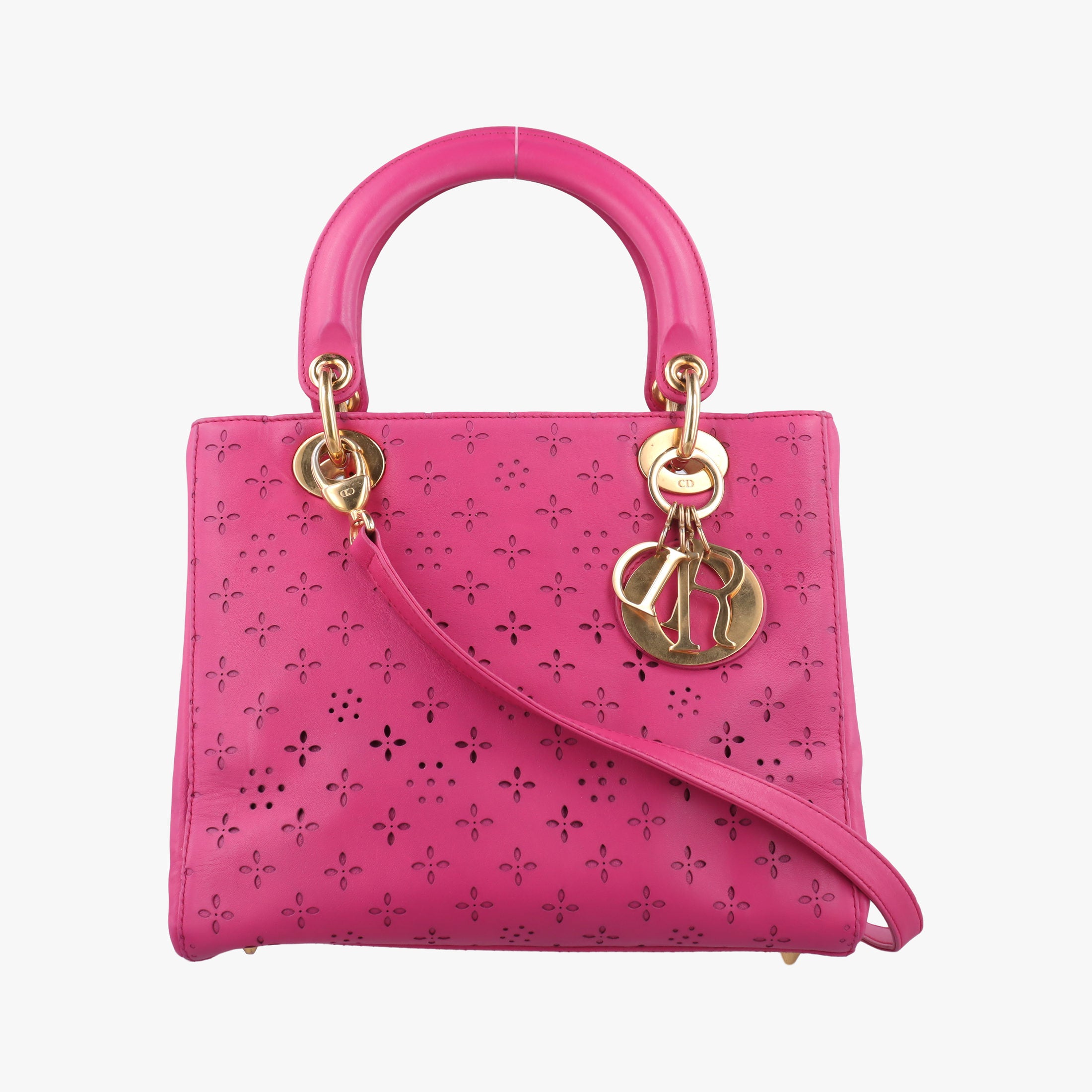 Lady Dior Rose leather 09-MA-1017レディディオール ローズ レッド レザー 09-MA-1017