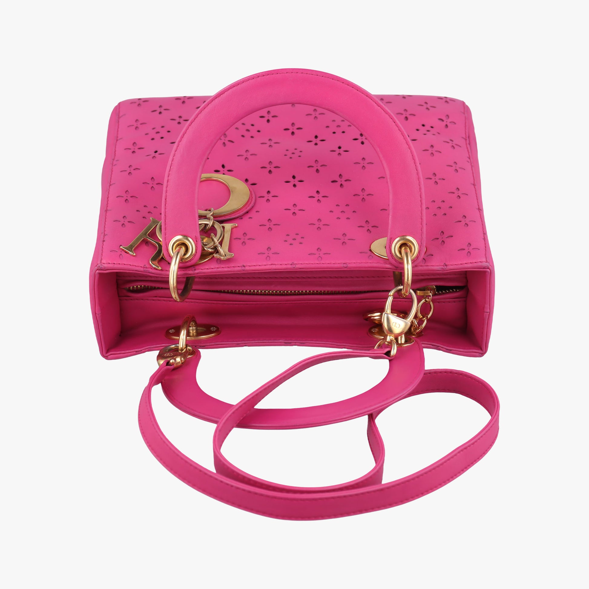Lady Dior Rose leather 09-MA-1017レディディオール ローズ レッド レザー 09-MA-1017