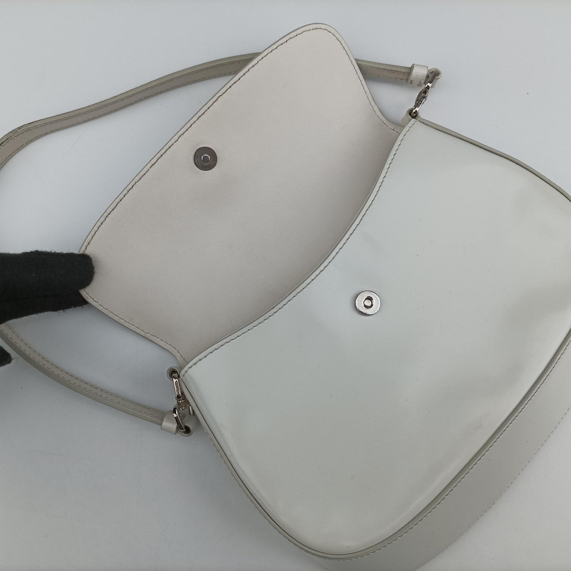 Cleo Flap White Leather 7/Dクレオフラップ ホワイト レザー 7/D