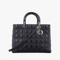 Lady Dior Black lambskin 08-MA-0132レディディオール ブラック ラムスキン 08-MA-0132