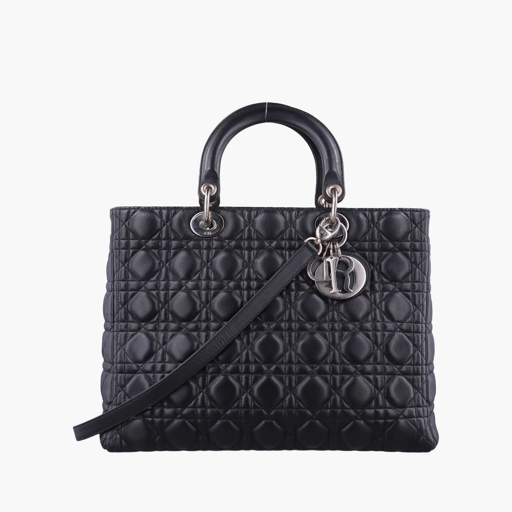 Lady Dior Black lambskin 08-MA-0132レディディオール ブラック ラムスキン 08-MA-0132