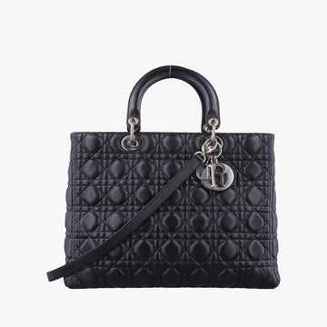 Lady Dior Black lambskin 08-MA-0132レディディオール ブラック ラムスキン 08-MA-0132