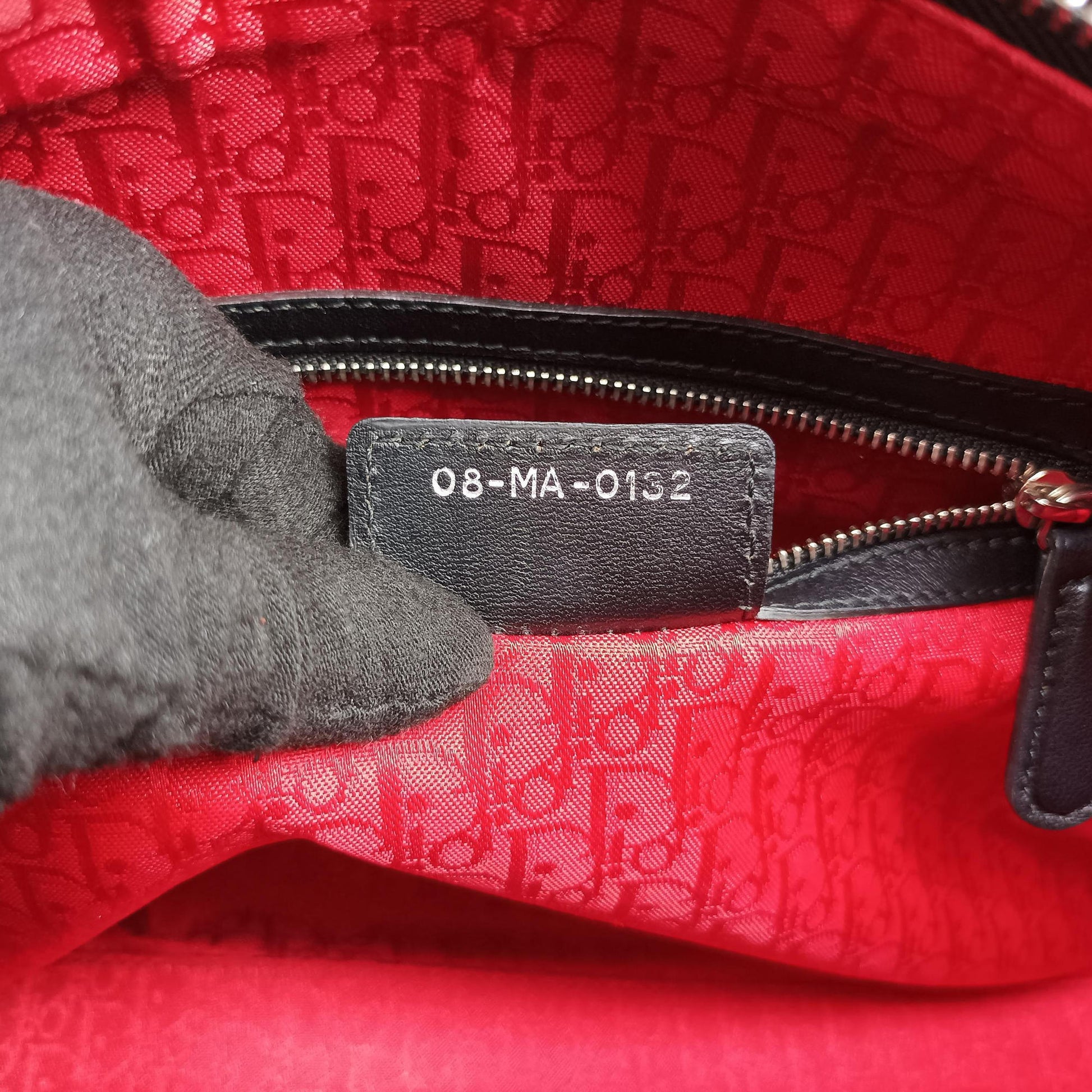Lady Dior Black lambskin 08-MA-0132レディディオール ブラック ラムスキン 08-MA-0132