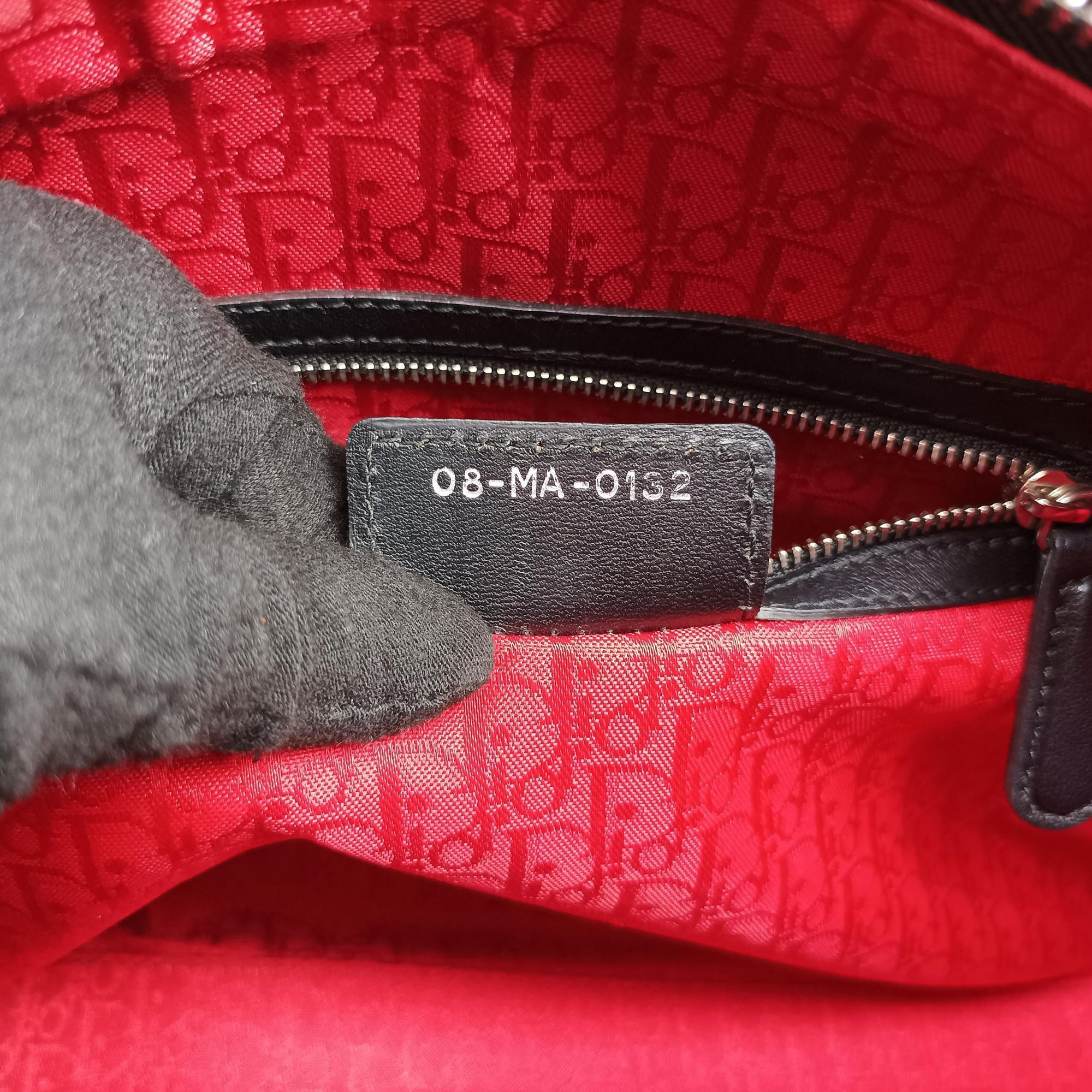 Lady Dior Black lambskin 08-MA-0132レディディオール ブラック ラムスキン 08-MA-0132