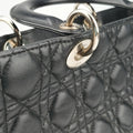 Lady Dior Black lambskin 08-MA-0132レディディオール ブラック ラムスキン 08-MA-0132