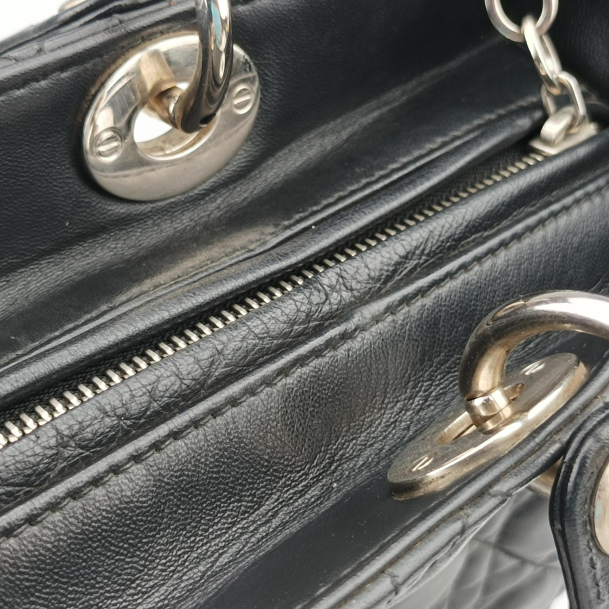 Lady Dior Black lambskin 08-MA-0132レディディオール ブラック ラムスキン 08-MA-0132