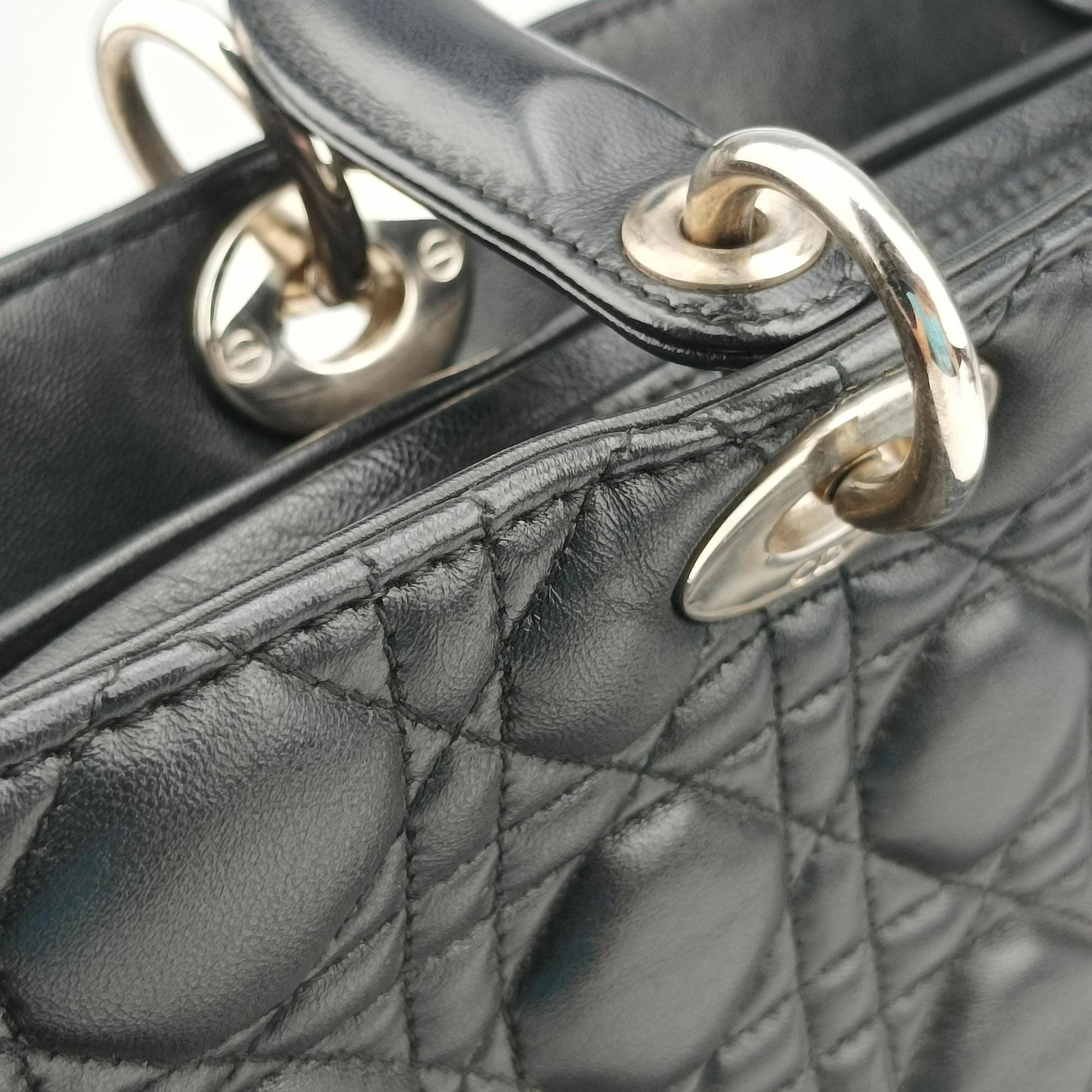 Lady Dior Black lambskin 08-MA-0132レディディオール ブラック ラムスキン 08-MA-0132