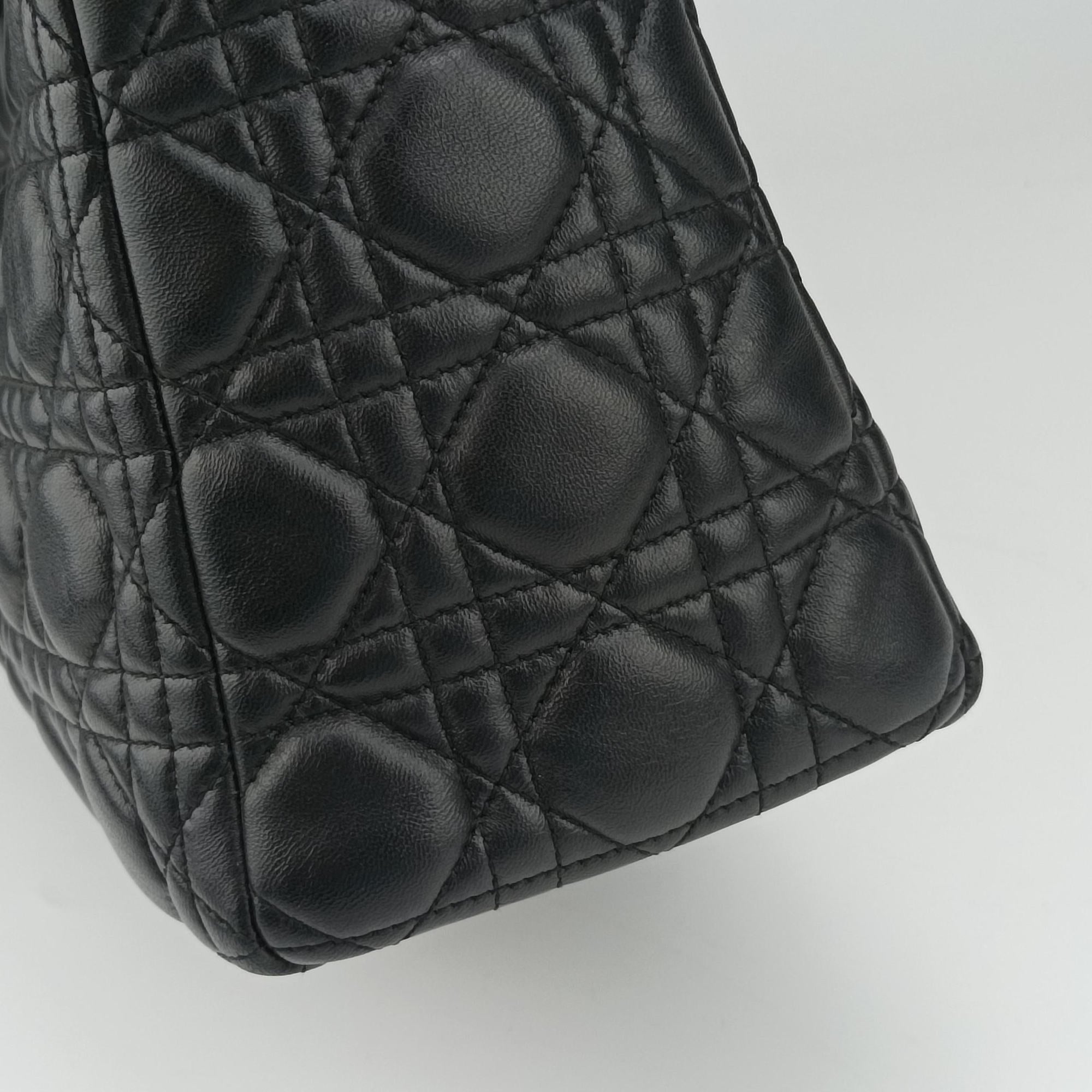 Lady Dior Black lambskin 08-MA-0132レディディオール ブラック ラムスキン 08-MA-0132
