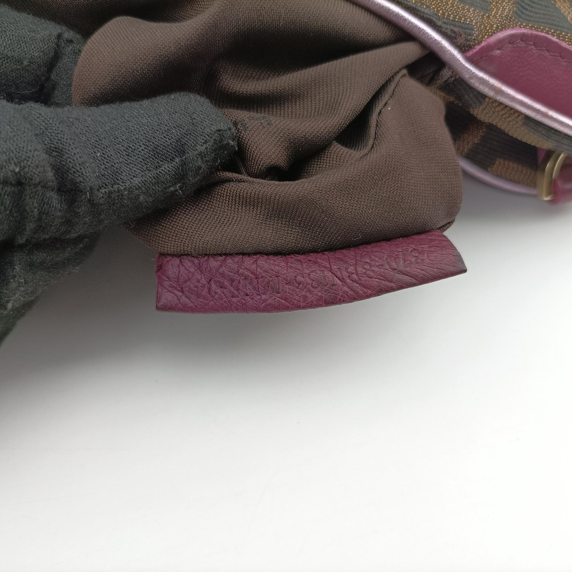 Zucca Vanity Mirror beige×Brown×purple canvas×leather 8BN133 2370-8BN133-MN5-049ズッカ バニティミラー ベージュ×ブラウン×パープル キャンバス×レザー 8BN133 2370-8BN133-MN5-049