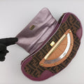 Zucca Vanity Mirror beige×Brown×purple canvas×leather 8BN133 2370-8BN133-MN5-049ズッカ バニティミラー ベージュ×ブラウン×パープル キャンバス×レザー 8BN133 2370-8BN133-MN5-049