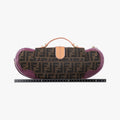 Zucca Vanity Mirror beige×Brown×purple canvas×leather 8BN133 2370-8BN133-MN5-049ズッカ バニティミラー ベージュ×ブラウン×パープル キャンバス×レザー 8BN133 2370-8BN133-MN5-049