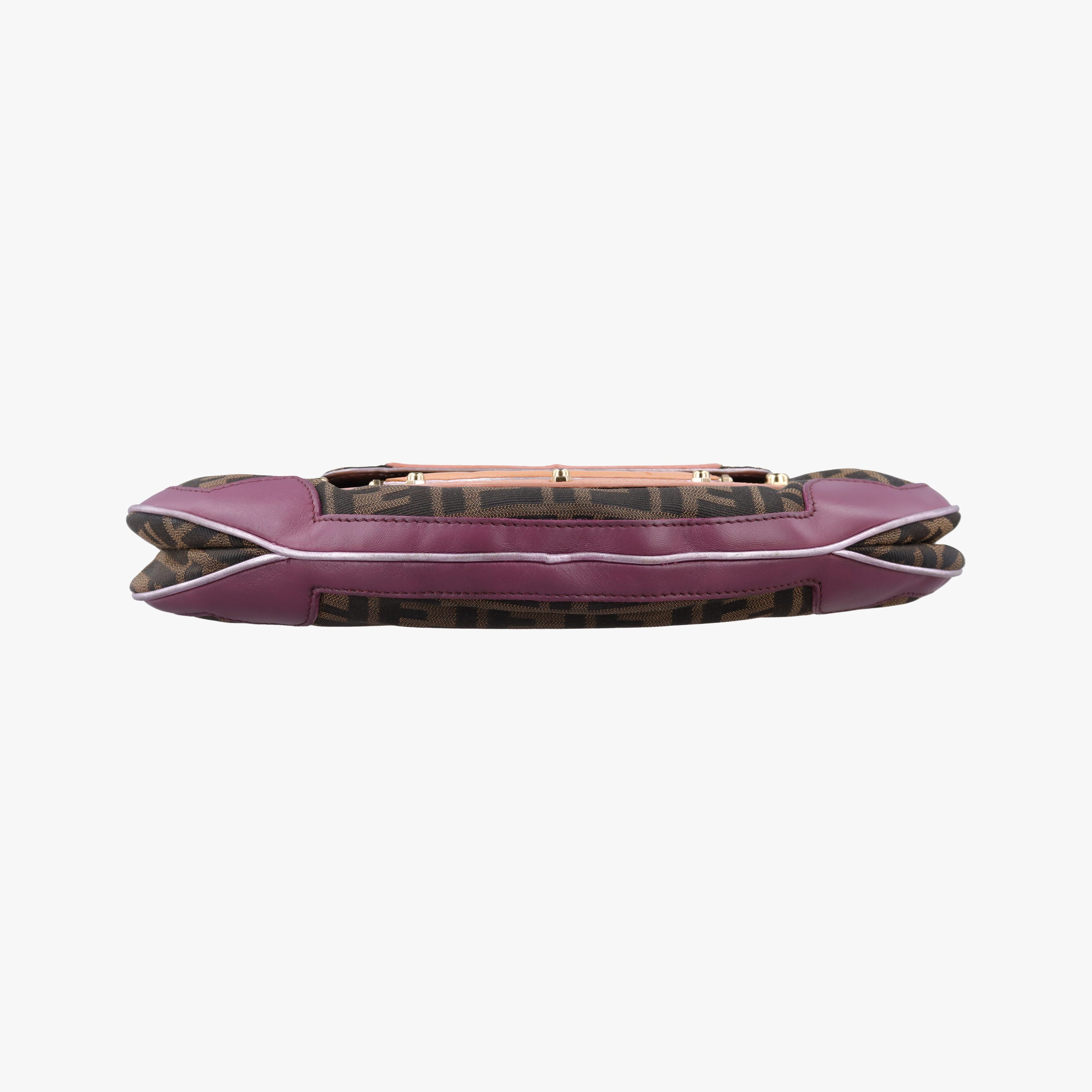 Zucca Vanity Mirror beige×Brown×purple canvas×leather 8BN133 2370-8BN133-MN5-049ズッカ バニティミラー ベージュ×ブラウン×パープル キャンバス×レザー 8BN133 2370-8BN133-MN5-049