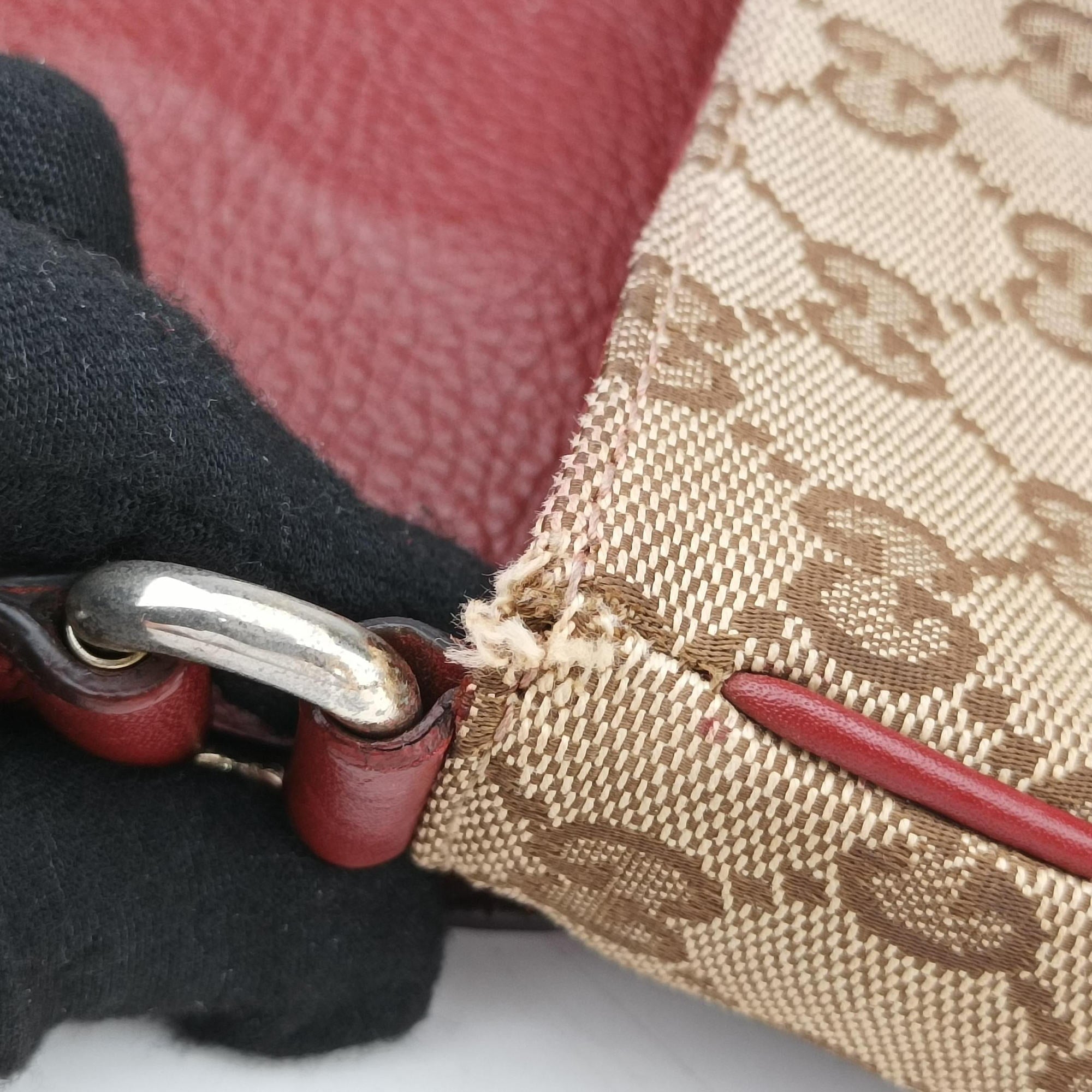 GG Dressage Beige × Red  canvas×leather 296854 G012047158GG ドレサージュ ベージュ × レッド  キャンバス× レザー 296854 G012047158