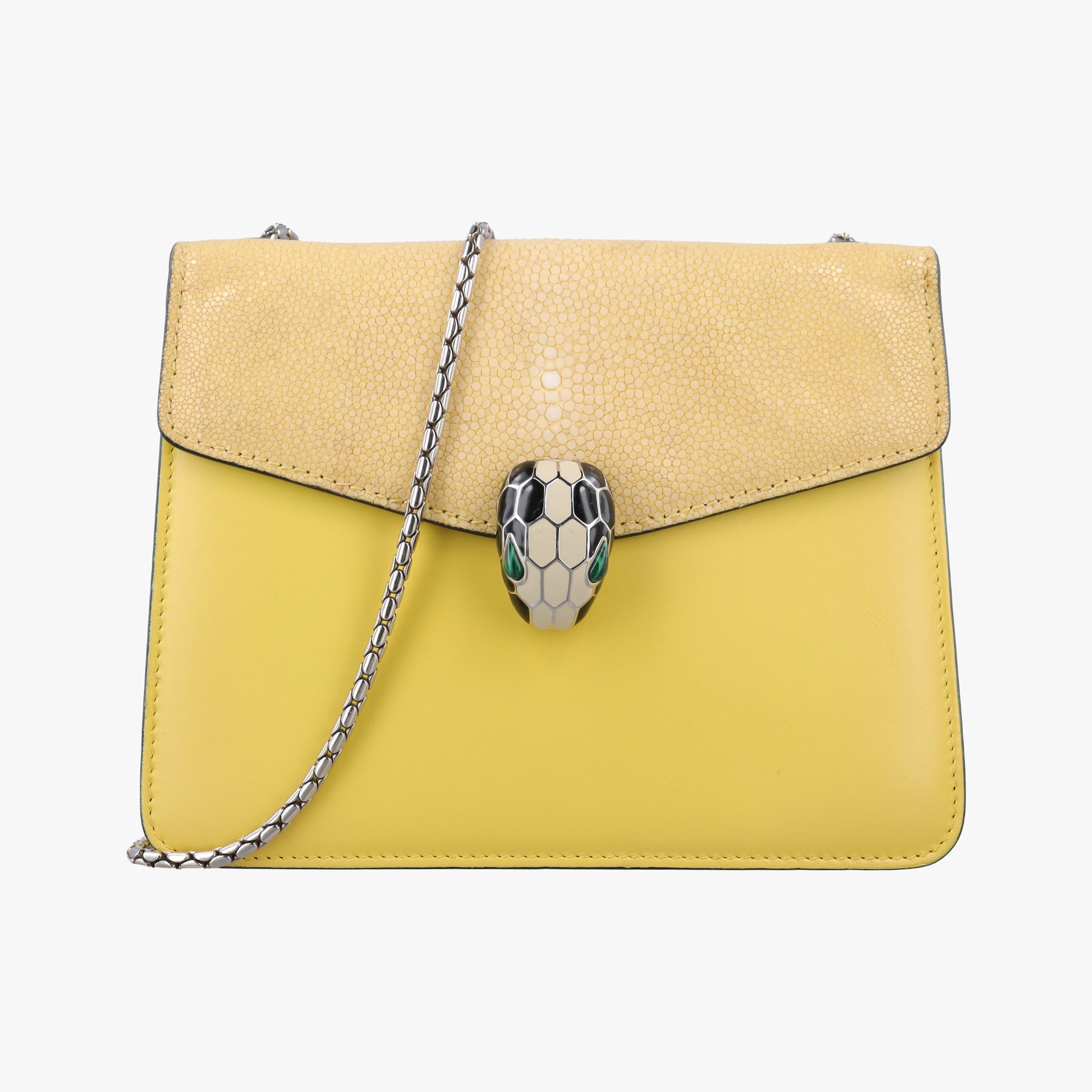 Serpenti Yellow Galuchat Skin×Leather AX.N14.38312セルペンティ イエロー ガルーシャスキン×ザー AX.N14.38312