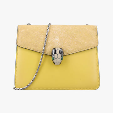 Serpenti Yellow Galuchat Skin×Leather AX.N14.38312セルペンティ イエロー ガルーシャスキン×ザー AX.N14.38312