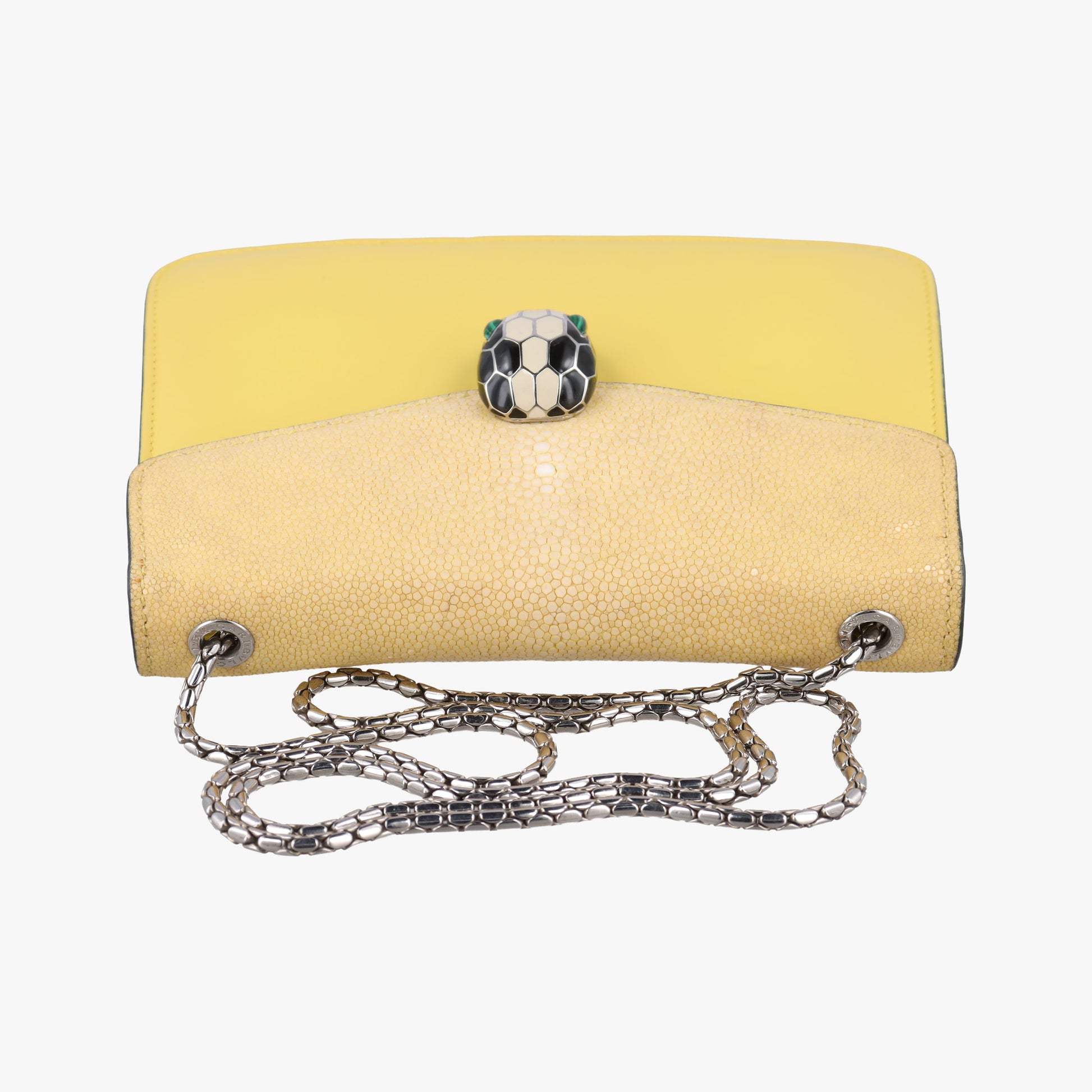 Serpenti Yellow Galuchat Skin×Leather AX.N14.38312セルペンティ イエロー ガルーシャスキン×ザー AX.N14.38312