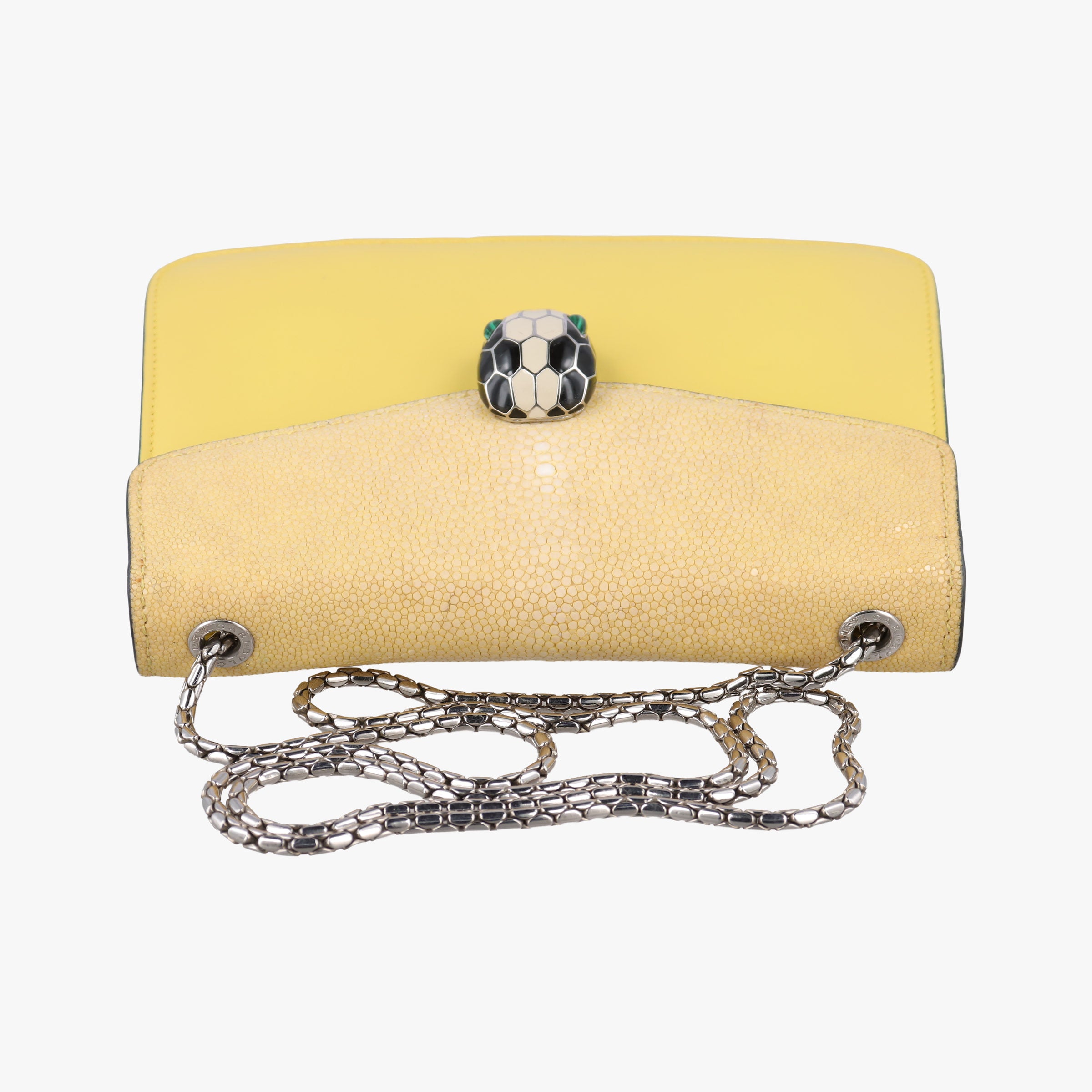 Serpenti Yellow Galuchat Skin×Leather AX.N14.38312セルペンティ イエロー ガルーシャスキン×ザー AX.N14.38312