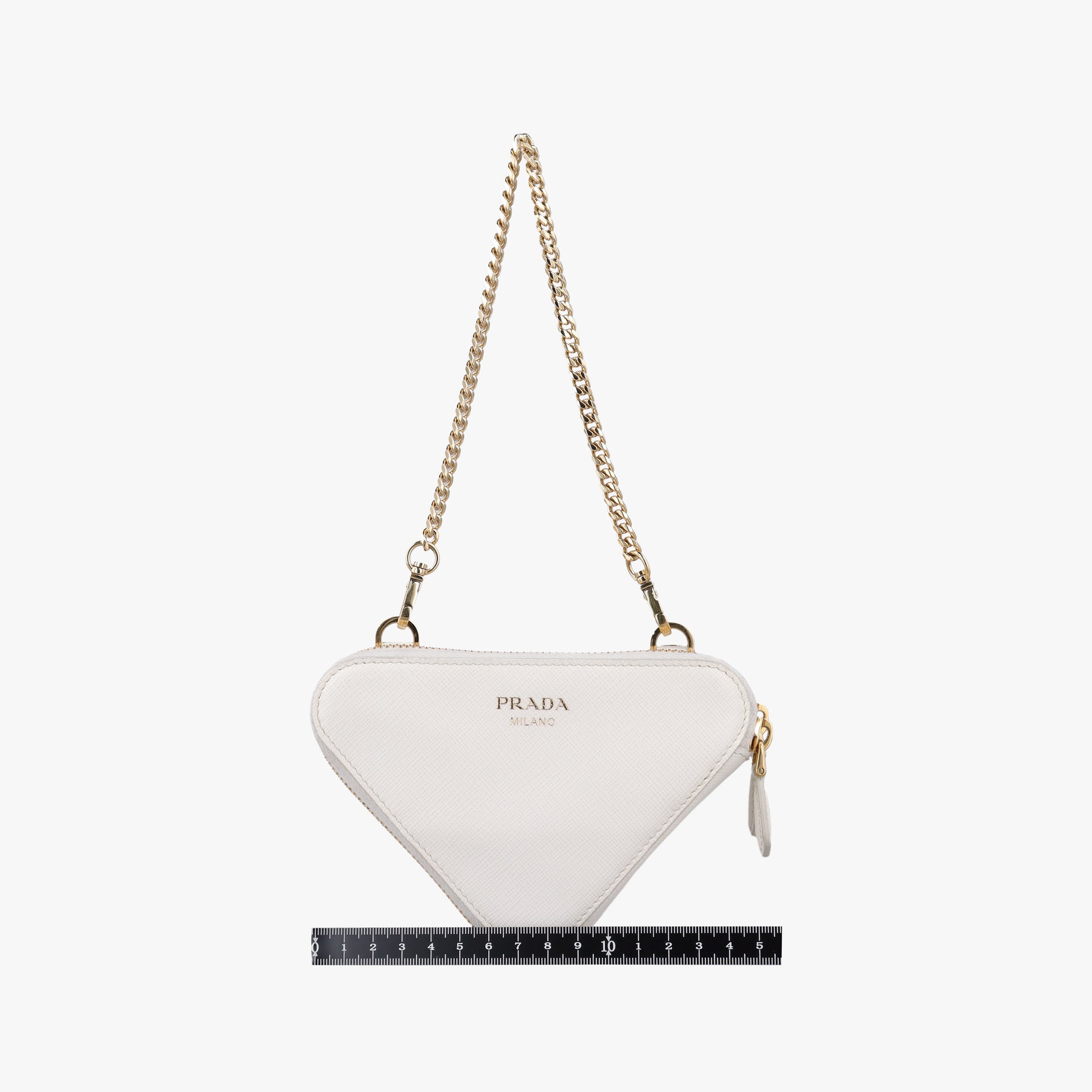 Triangle White Fur×SAFFIANO Leather 1NR015 62トライアングル ホワイト ファー×サフィアーノレザー 1NR015 62