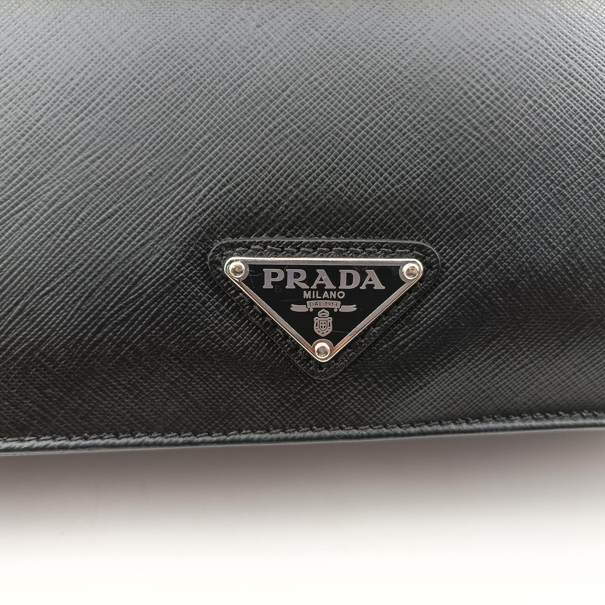 Triangle Logo Plate Black Saffiano Leather 31/X 173三角 ロゴ プレート ブラック サフィアーノレザー 31/X 173