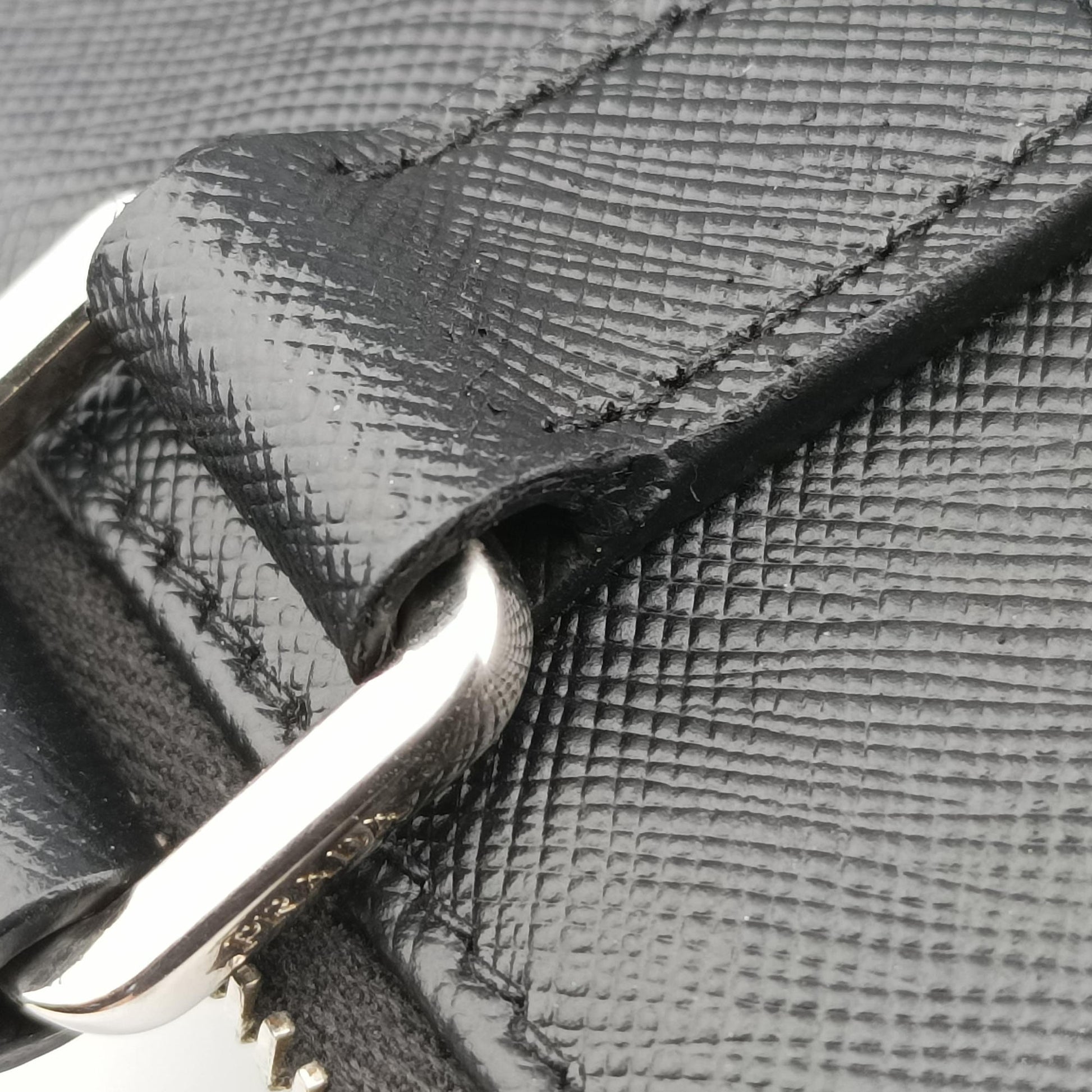 Triangle Logo Plate Black Saffiano Leather 31/X 173三角 ロゴ プレート ブラック サフィアーノレザー 31/X 173