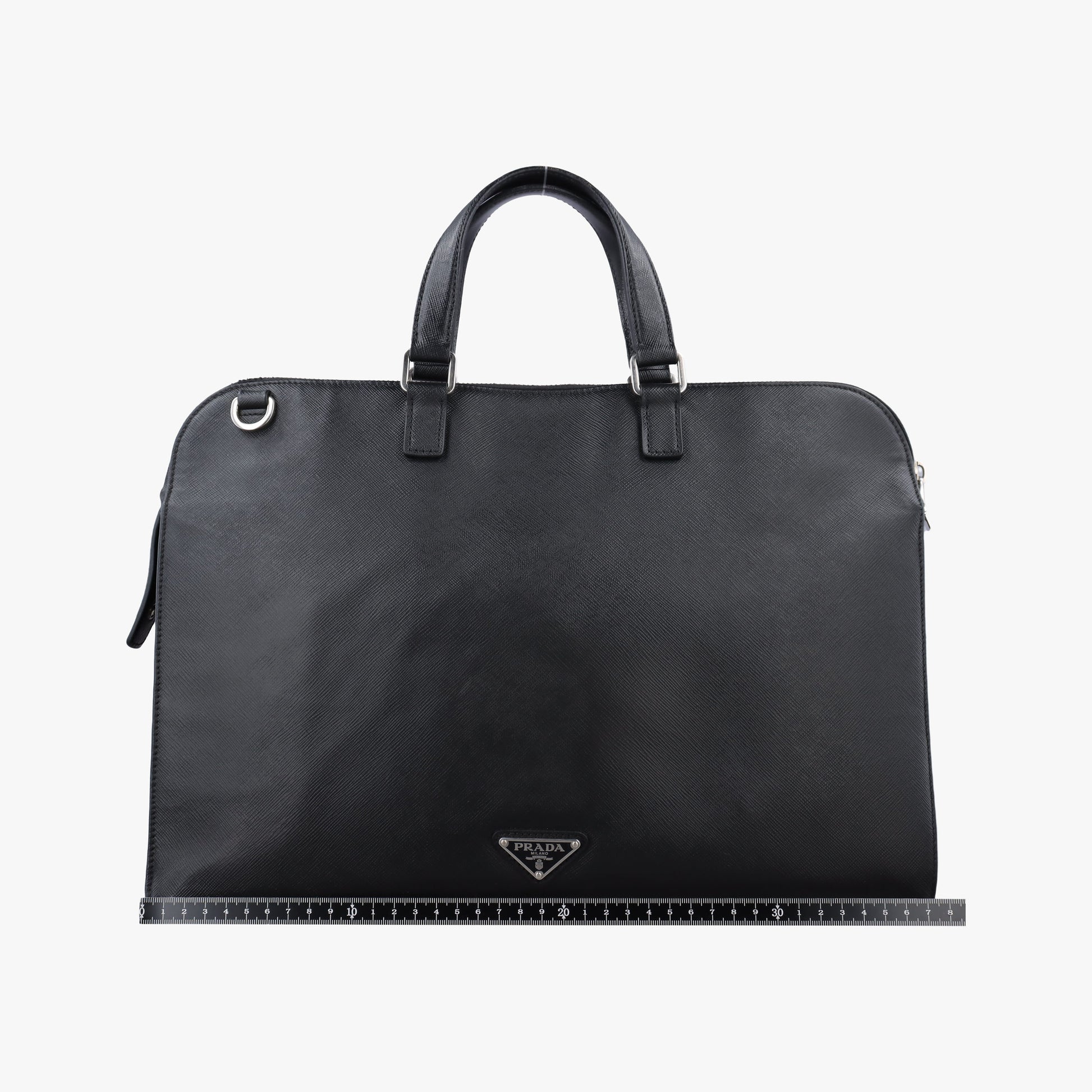 Triangle Logo Plate Black Saffiano Leather 31/X 173三角 ロゴ プレート ブラック サフィアーノレザー 31/X 173