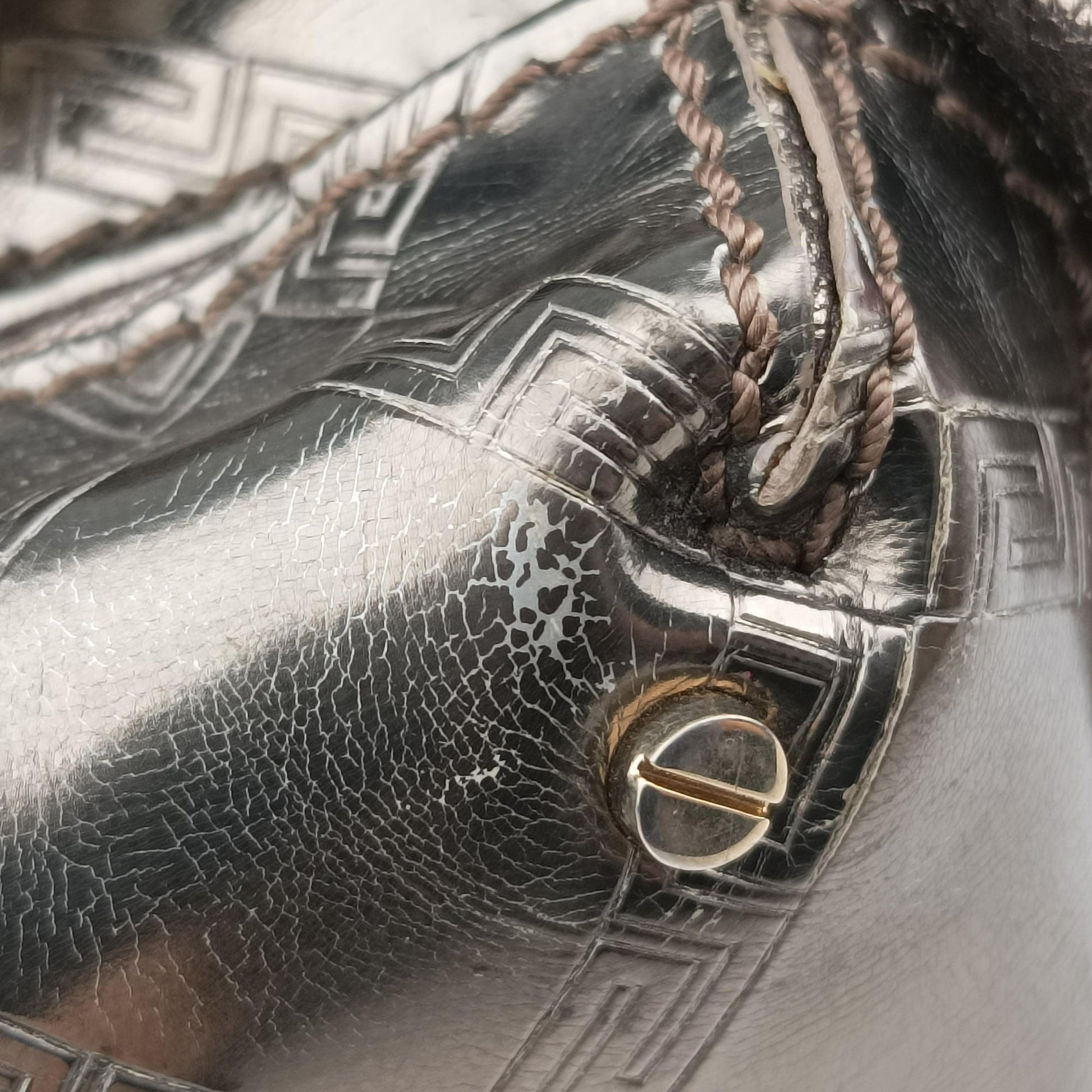 Metallic Hobo Gold Patent×Leather メタリック ホーボー ゴールド パテントxレザー 