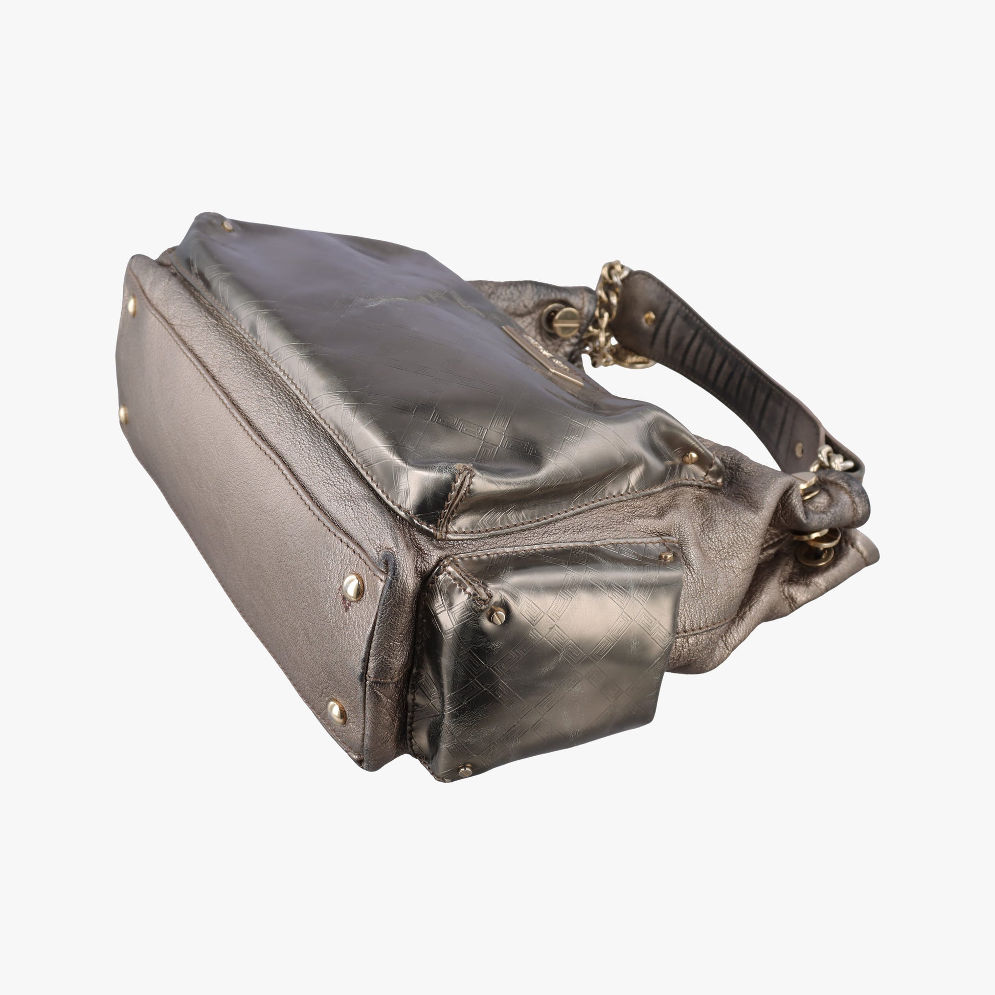 Metallic Hobo Gold Patent×Leather メタリック ホーボー ゴールド パテントxレザー 