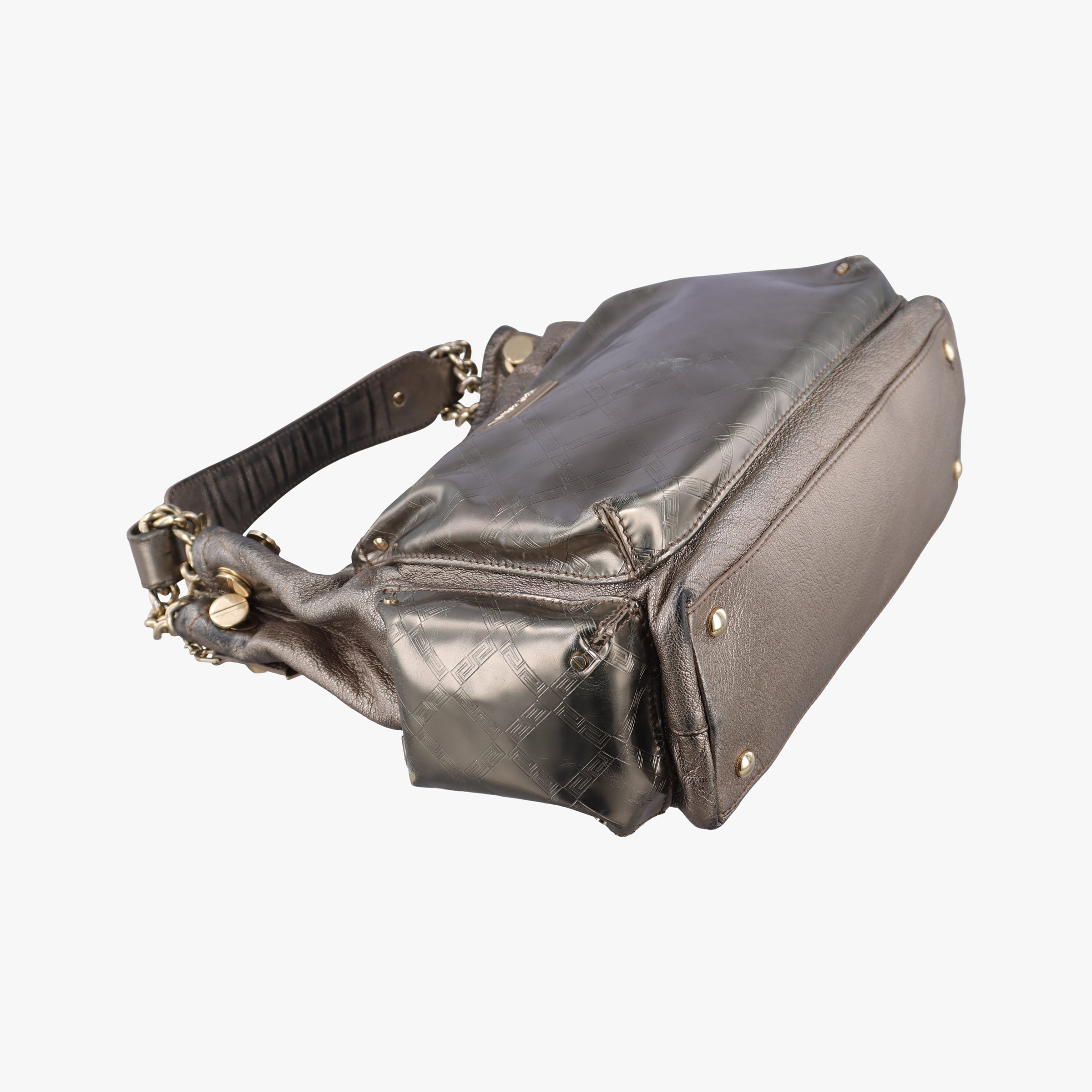 Metallic Hobo Gold Patent×Leather メタリック ホーボー ゴールド パテントxレザー 