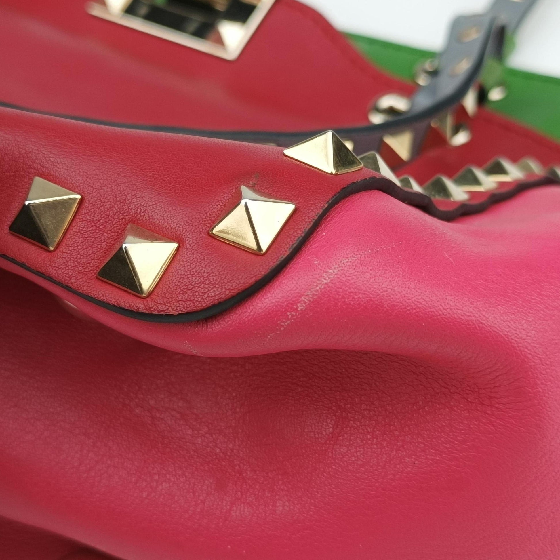 Rockstud Red×Green×Pink Leather Lot number unknownロックスタッズ レッド×グリーン×ピンク レザー 製番不明