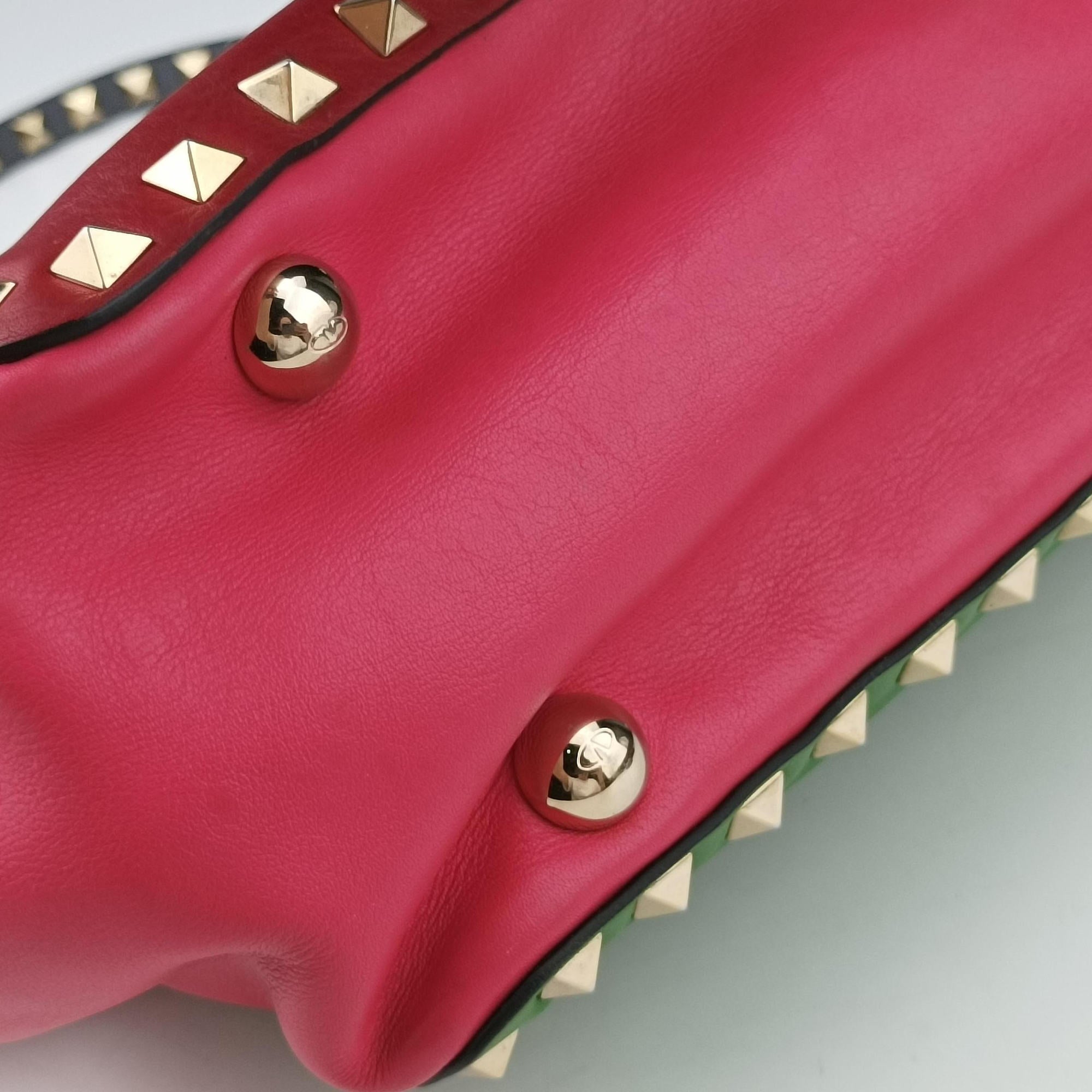 Rockstud Red×Green×Pink Leather Lot number unknownロックスタッズ レッド×グリーン×ピンク レザー 製番不明