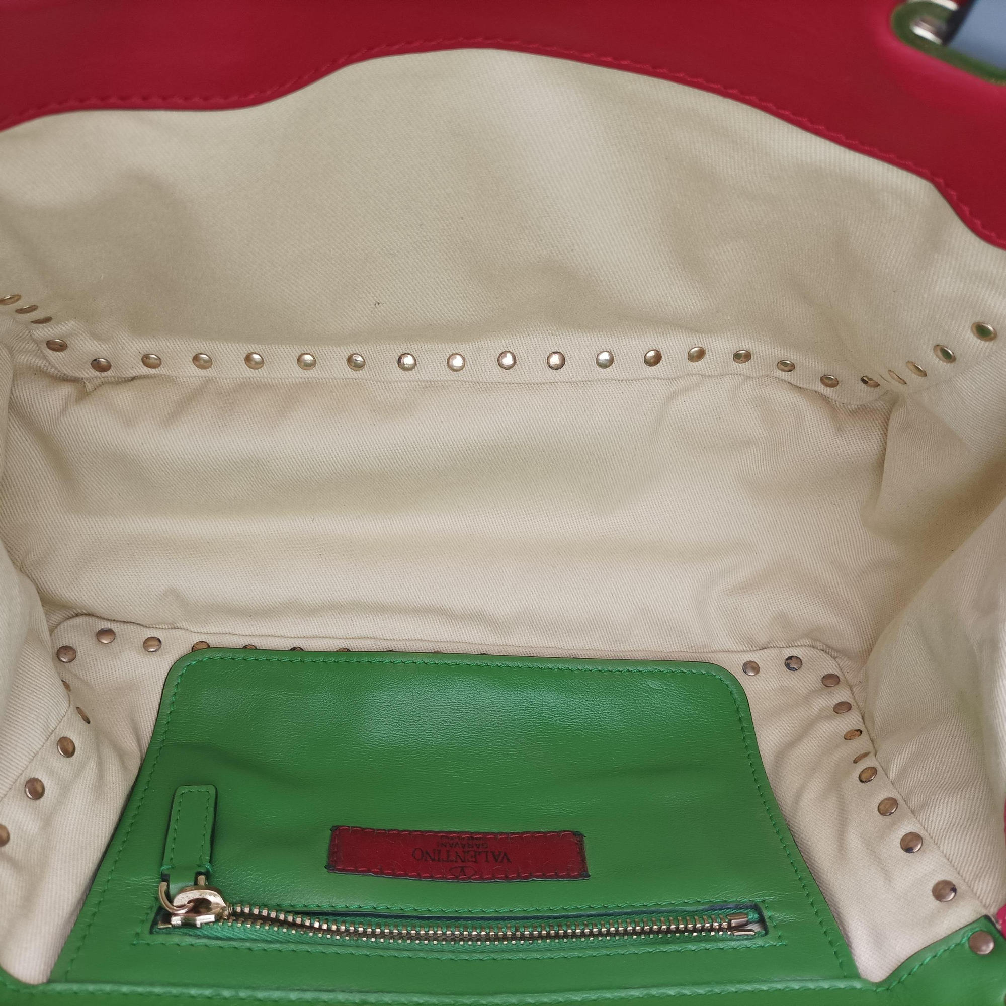 Rockstud Red×Green×Pink Leather Lot number unknownロックスタッズ レッド×グリーン×ピンク レザー 製番不明