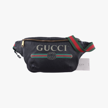 Print Black Leather 530412 D025598413グッチプリント ブラック レザー 530412 D025598413
