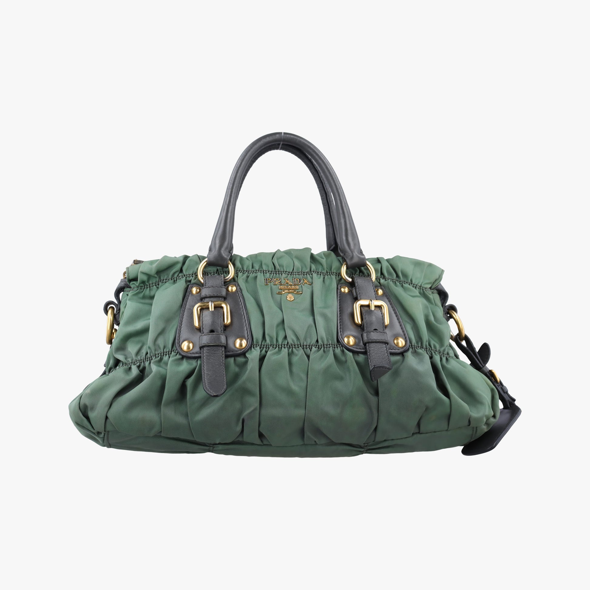 Gaufre Green nylon×Leather BN2805 34  31ギャザー グリーン ナイロン×レザー BN2805 34  31