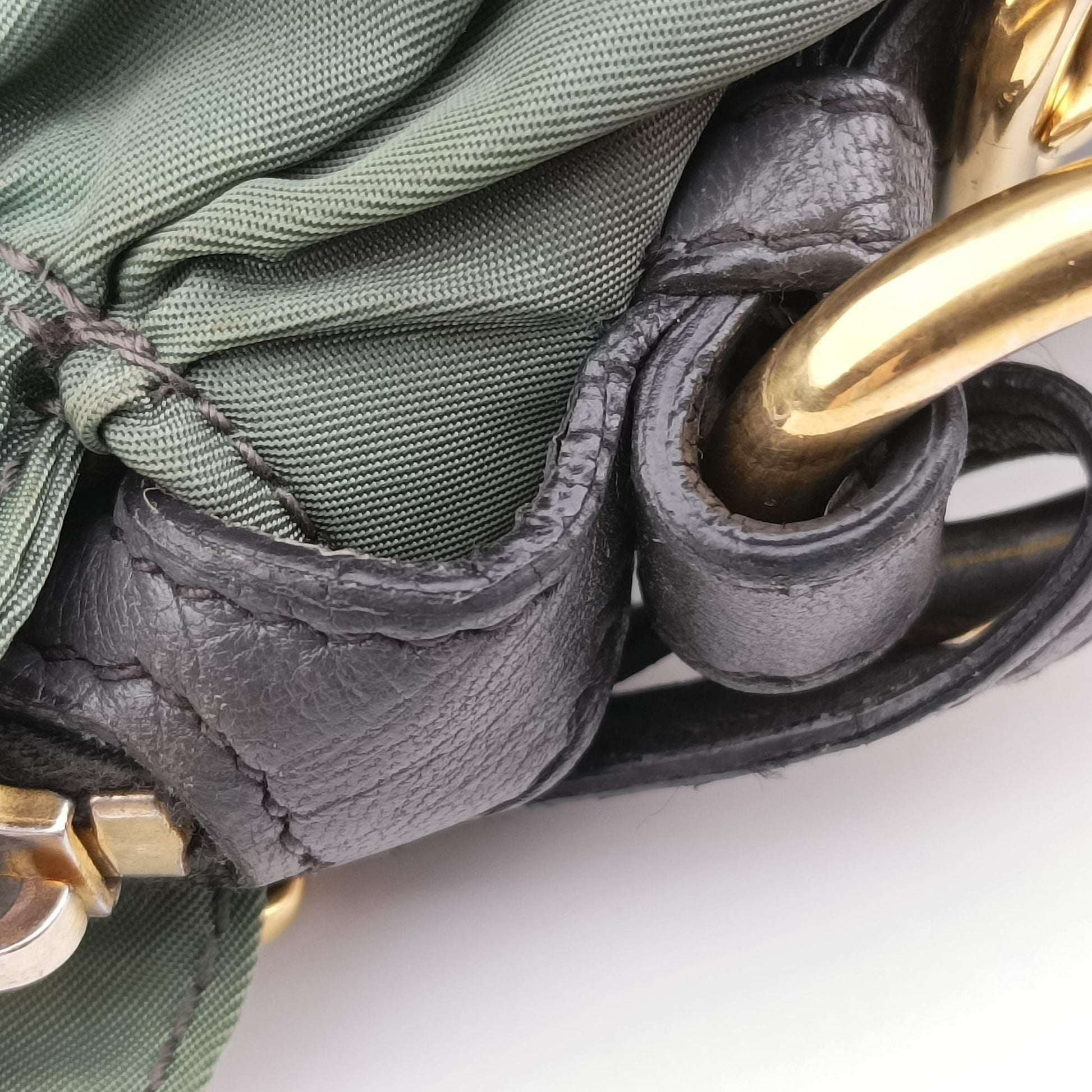 Gaufre Green nylon×Leather BN2805 34  31ギャザー グリーン ナイロン×レザー BN2805 34  31