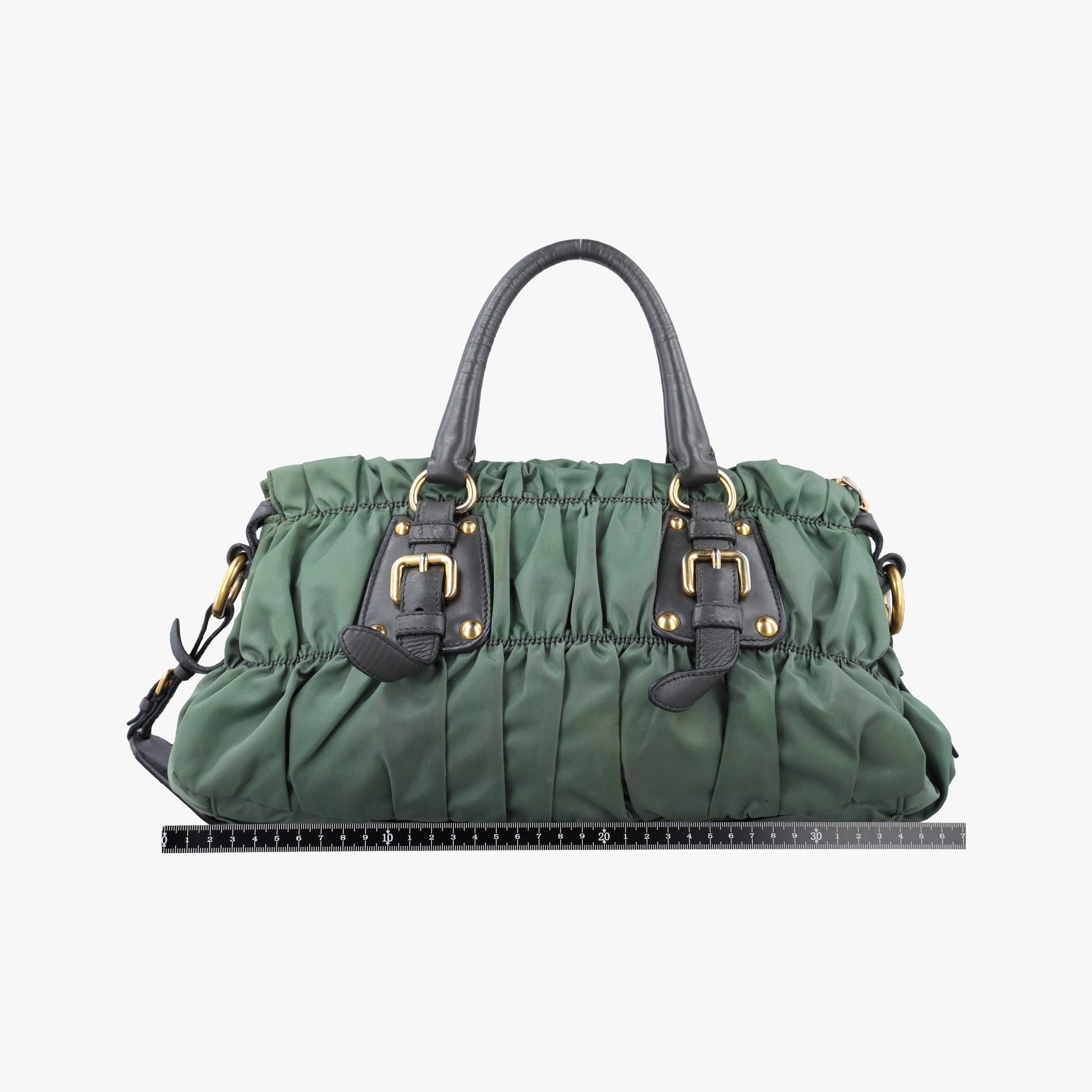 Gaufre Green nylon×Leather BN2805 34  31ギャザー グリーン ナイロン×レザー BN2805 34  31