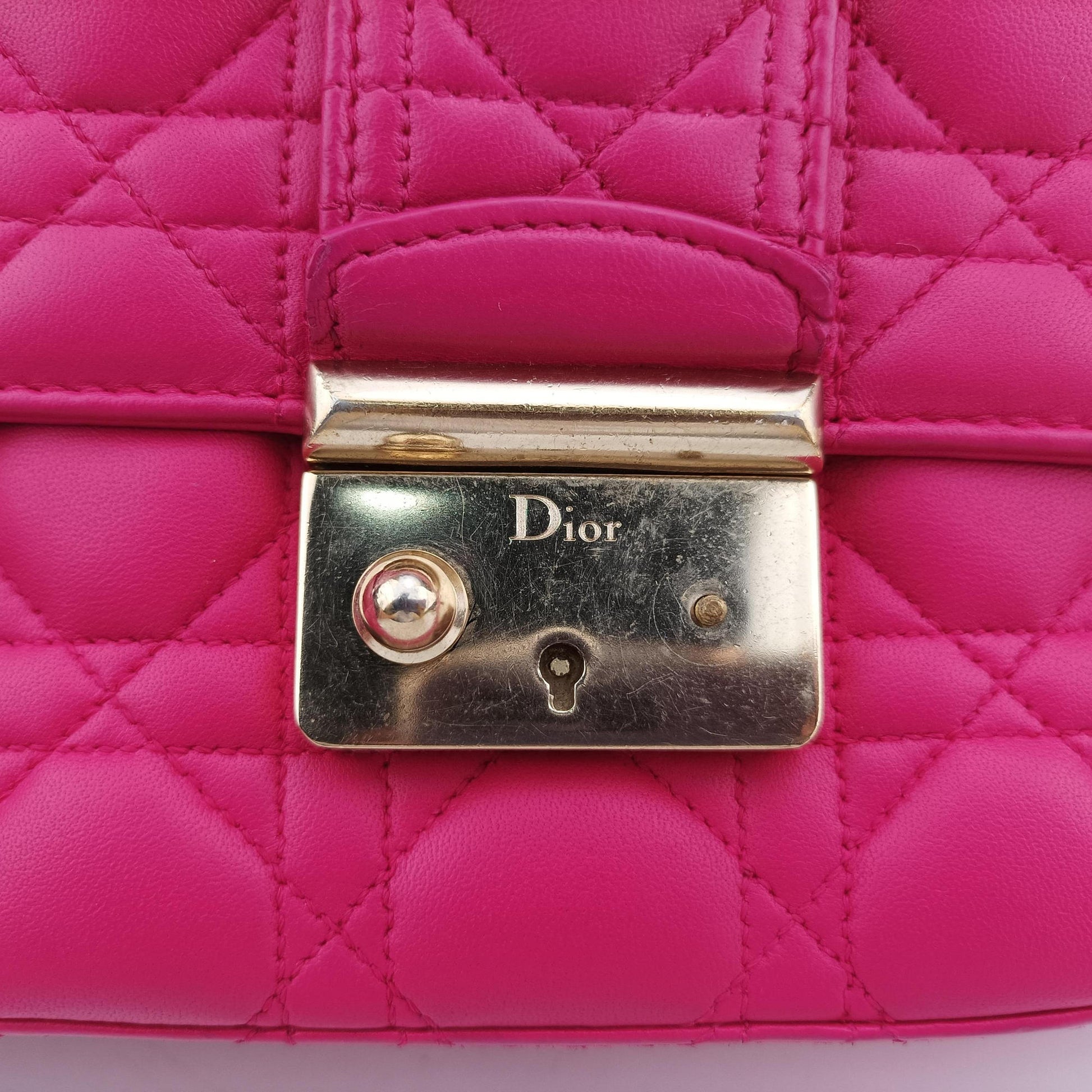 Miss Dior CANNAGE New Lock Pink lambskin 18-MA-0153ミス ディオール カナージュ ニューロック ピンク ラムスキン 18-MA-0153