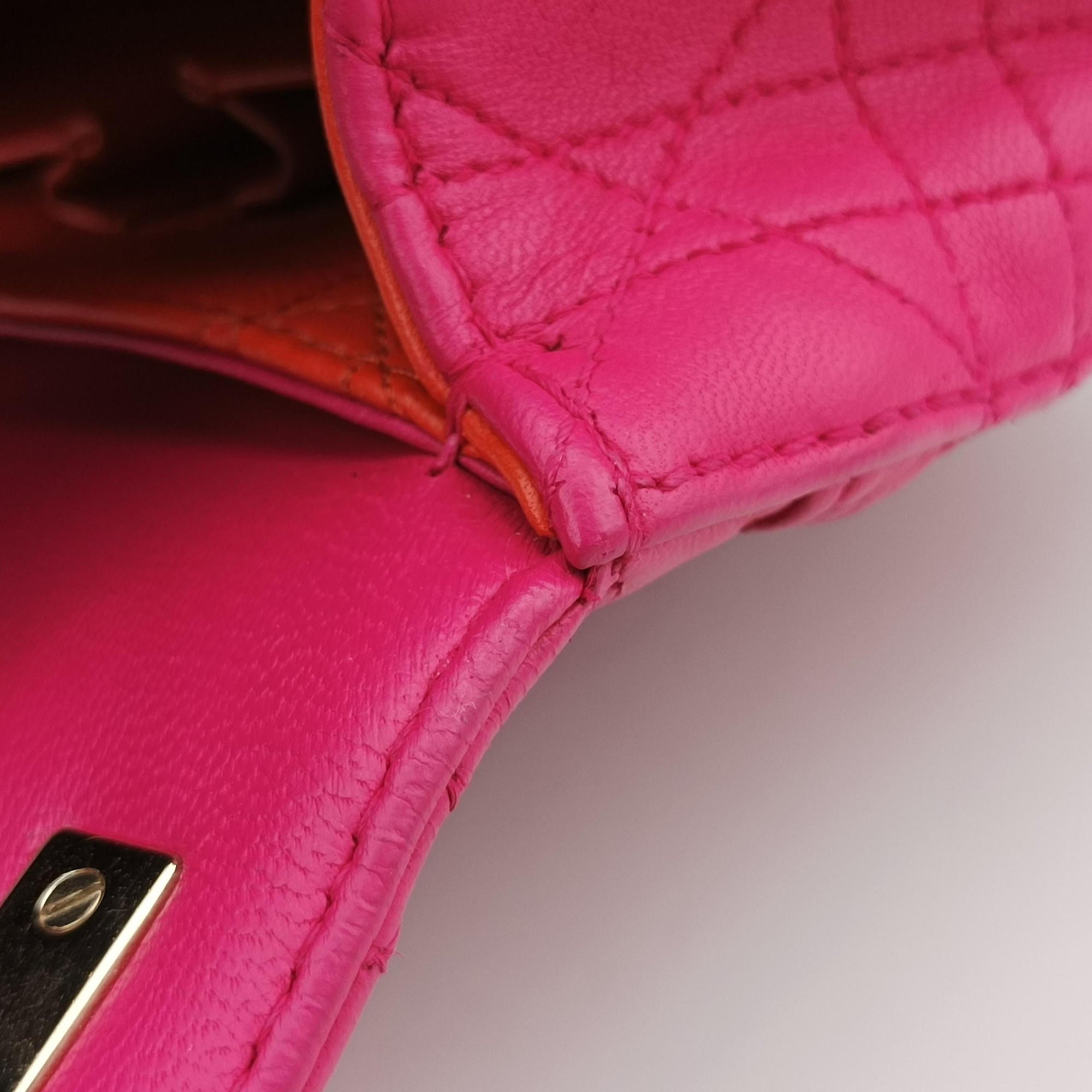 Miss Dior CANNAGE New Lock Pink lambskin 18-MA-0153ミス ディオール カナージュ ニューロック ピンク ラムスキン 18-MA-0153