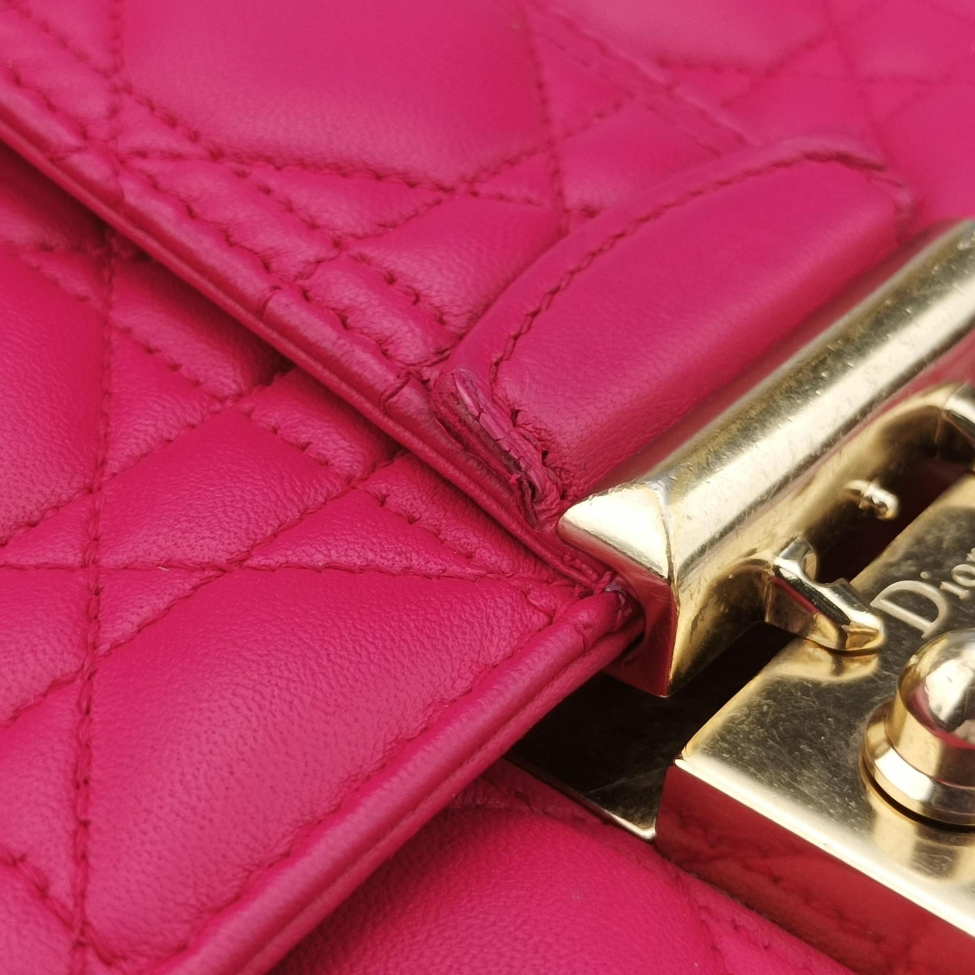 Miss Dior CANNAGE New Lock Pink lambskin 18-MA-0153ミス ディオール カナージュ ニューロック ピンク ラムスキン 18-MA-0153