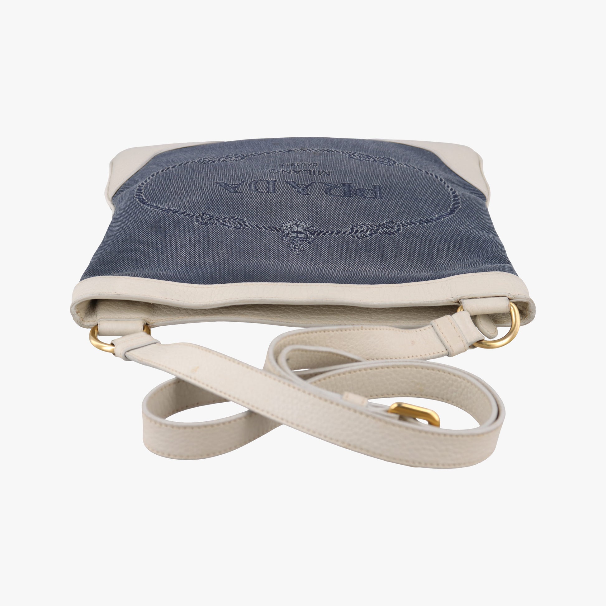 Canapa logo jacquard Navy × white Canvas × leather 197カナパ ロゴジャガード ネイビー × ホワイト キャンバス × レザー BT867A 197