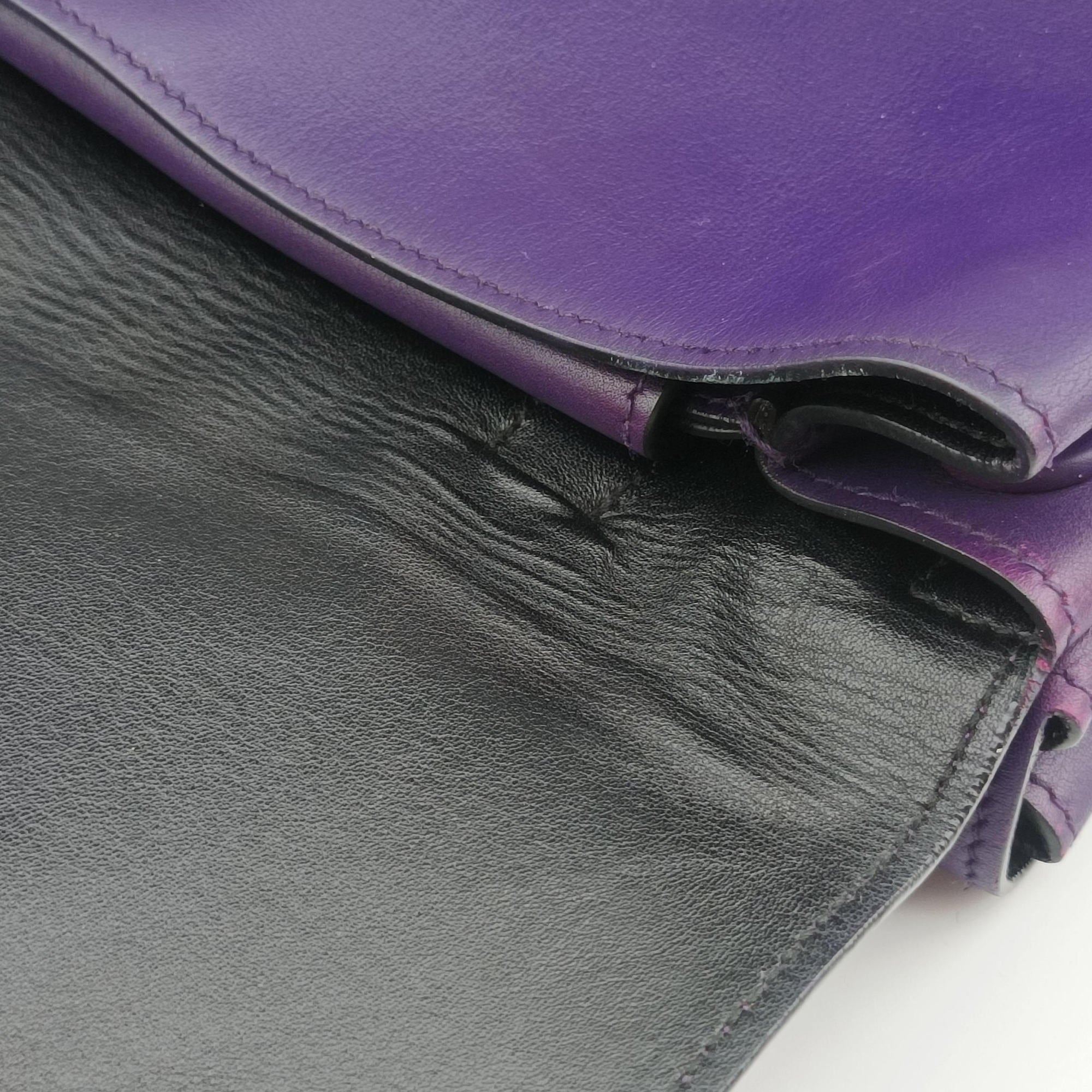 Double flap chain Purple Leather 14/Cダブルフラップチェーン パープル レザー 14/C