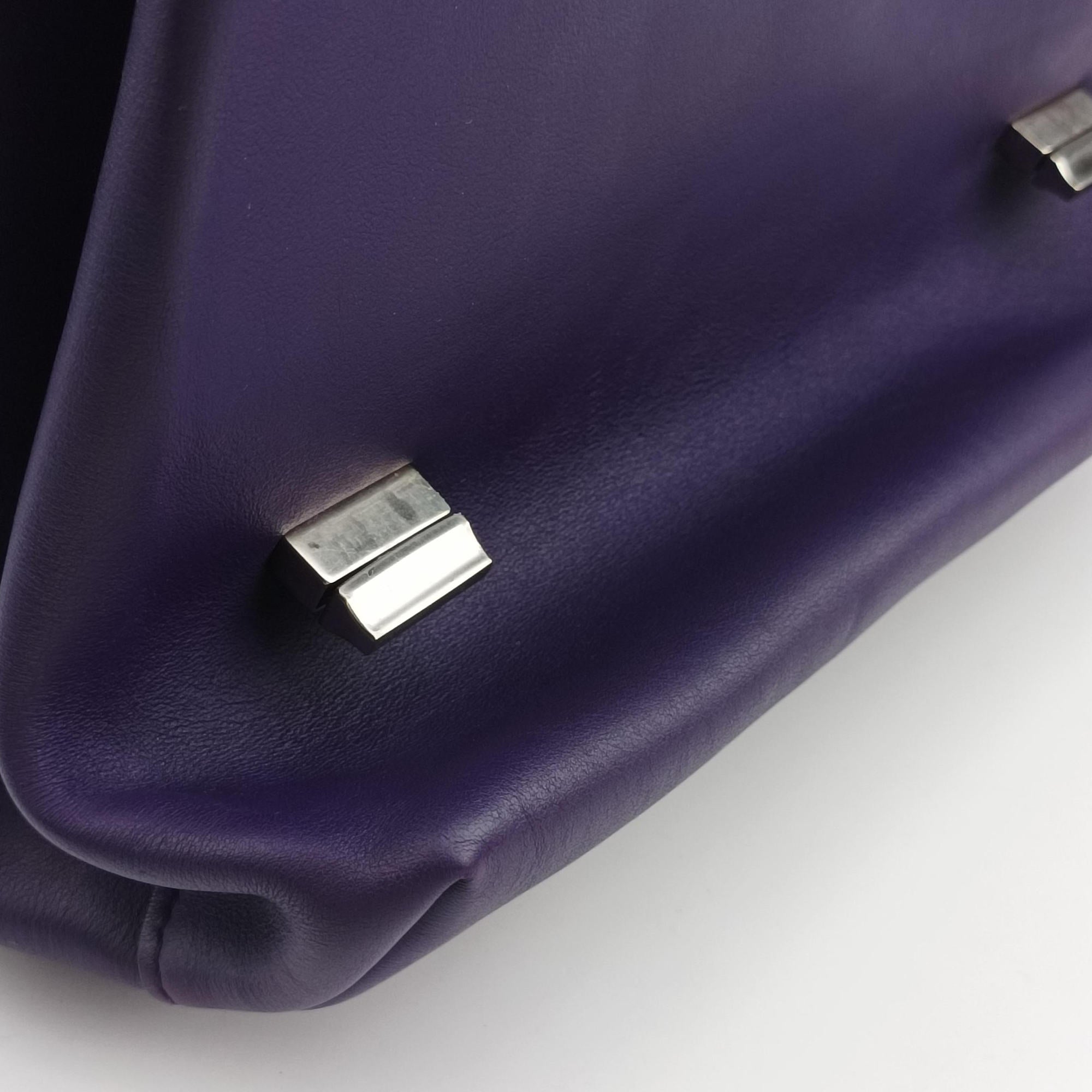Double flap chain Purple Leather 14/Cダブルフラップチェーン パープル レザー 14/C